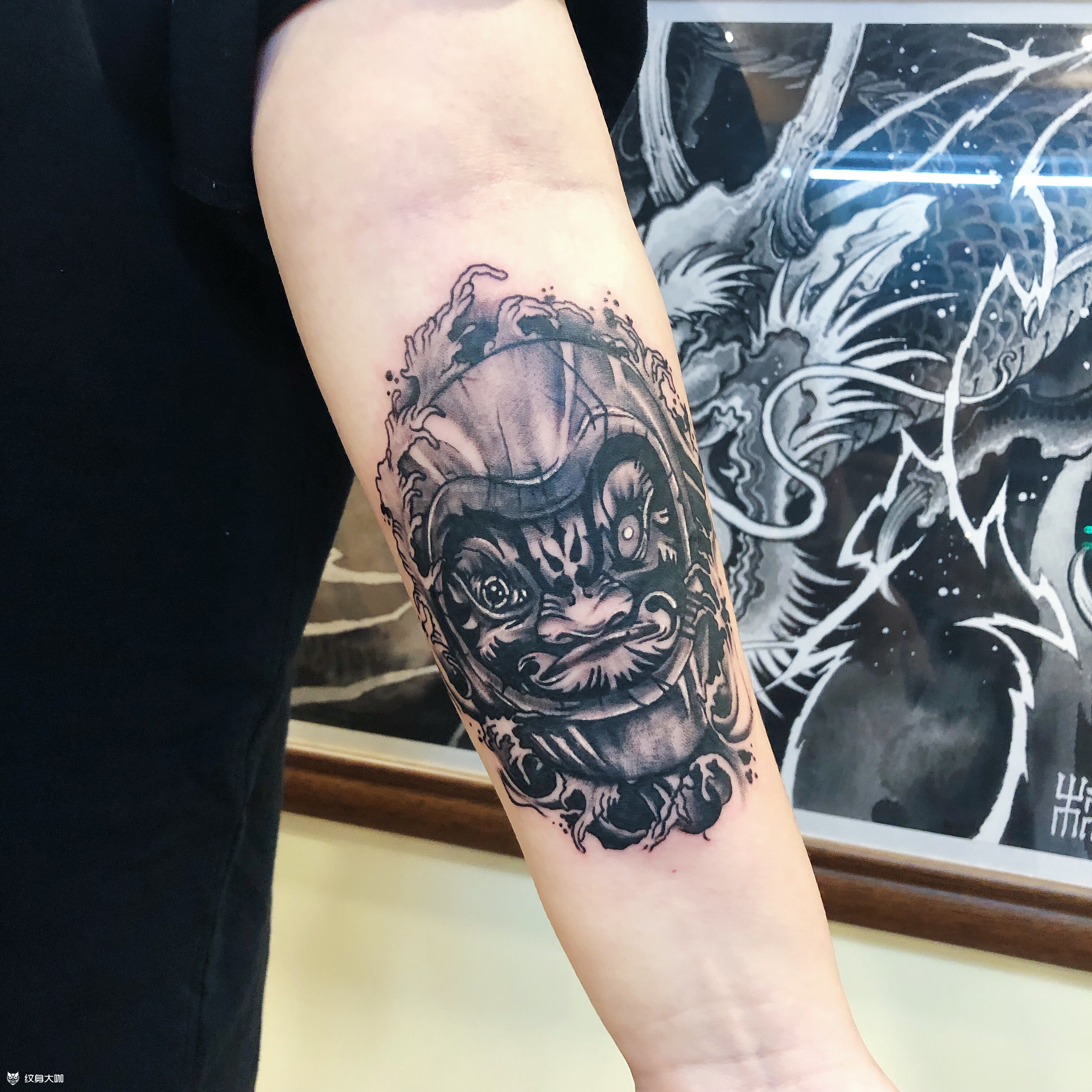 达摩_纹身图案手稿图片_饶琦的纹身作品集