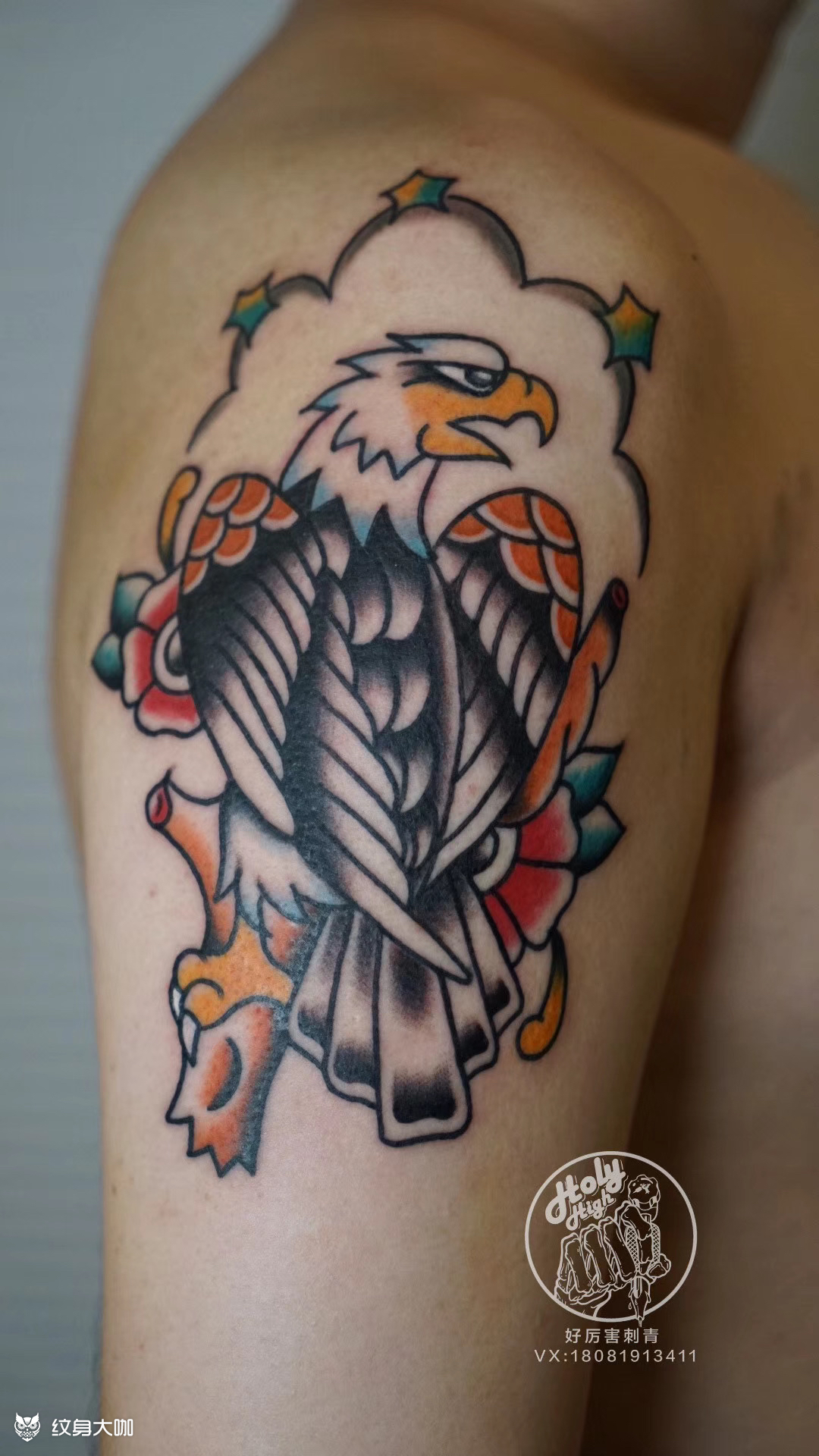 美式白头鹰_纹身图案手稿图片_好厉害哥哥(预约直接加微信)的纹身作品