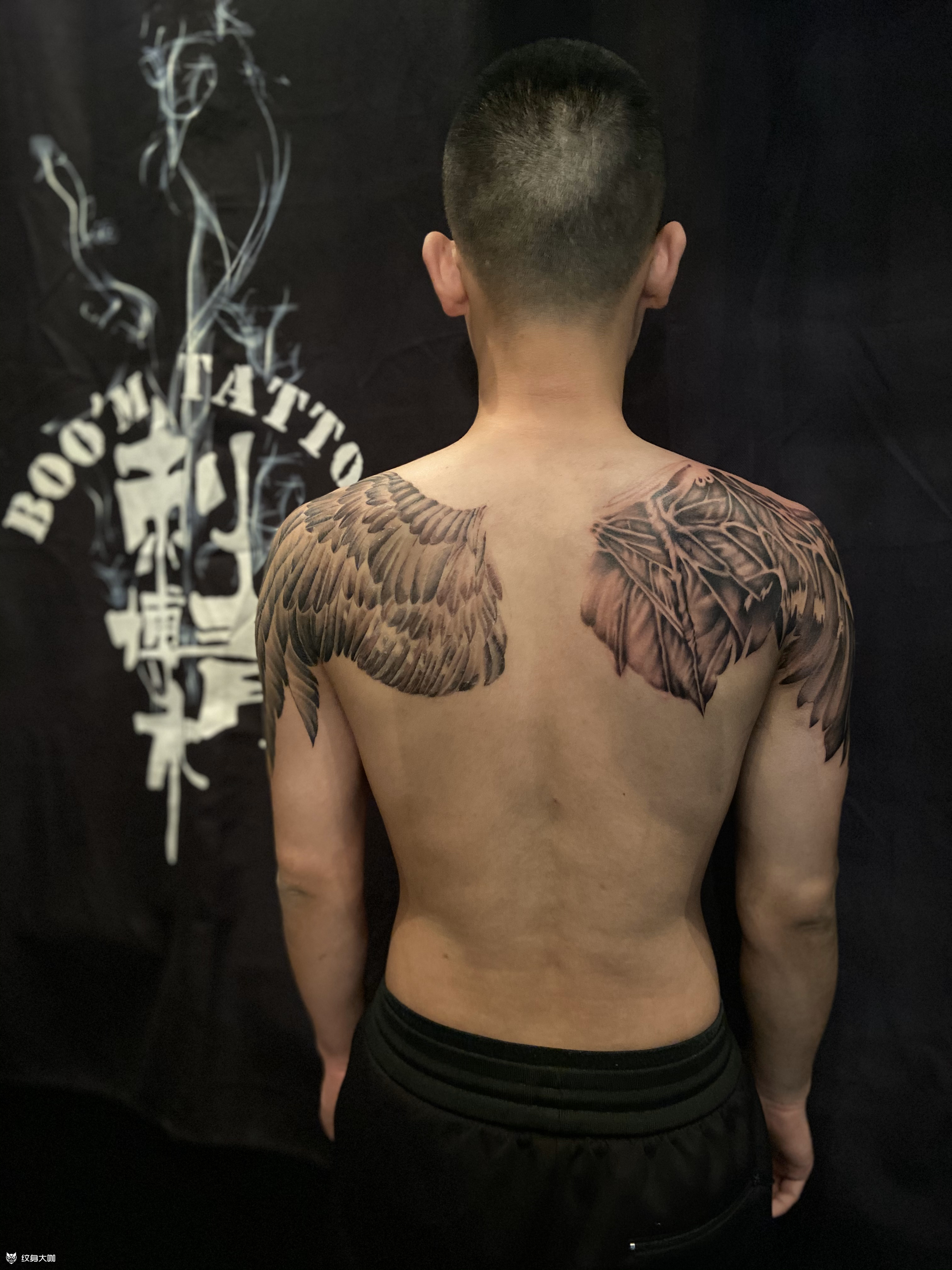 恶魔天使翅膀_纹身图案手稿图片_煜博的纹身作品集