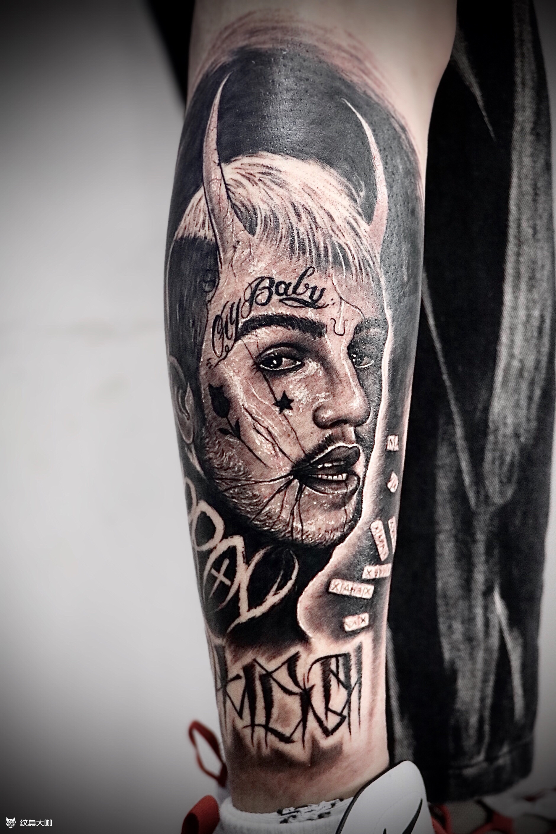 说唱歌手lil peep_纹身图案手稿图片_皓龙的纹身作品集