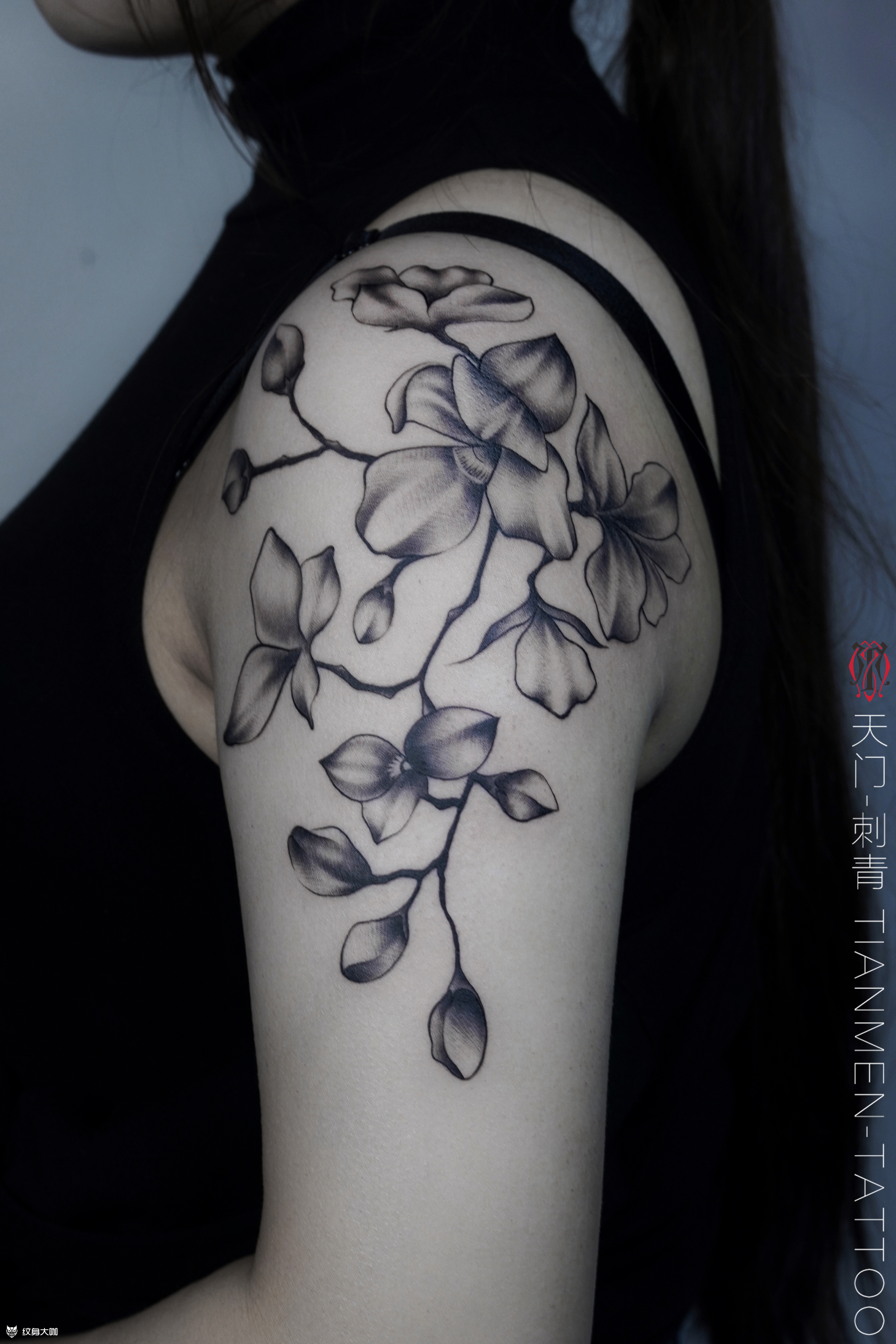 兰花_纹身图案手稿图片_蒋浩的纹身作品集