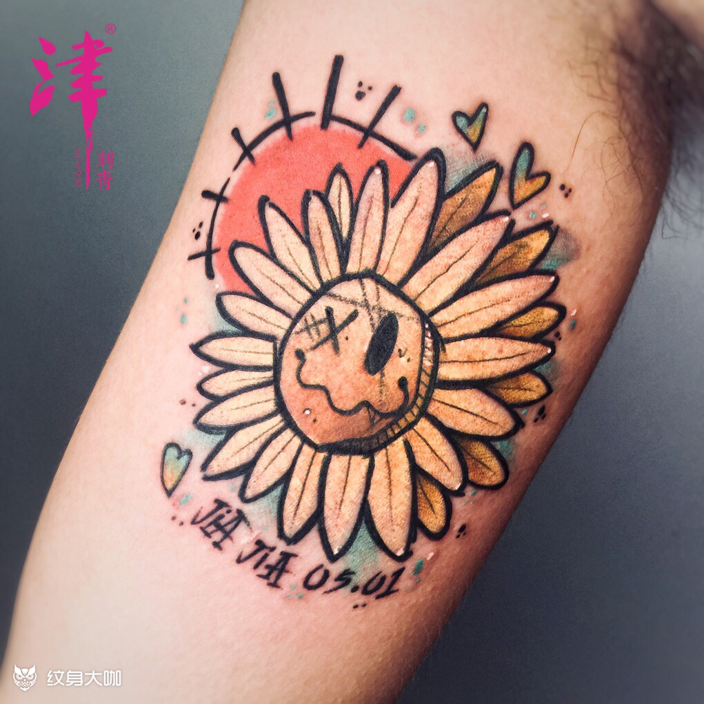 newschool向日葵97_纹身图案手稿图片_大津的纹身作品集