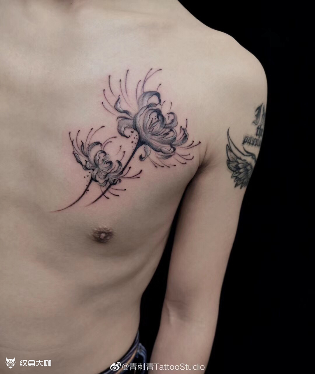 彼岸花_纹身图案手稿图片_苍南的纹身作品集