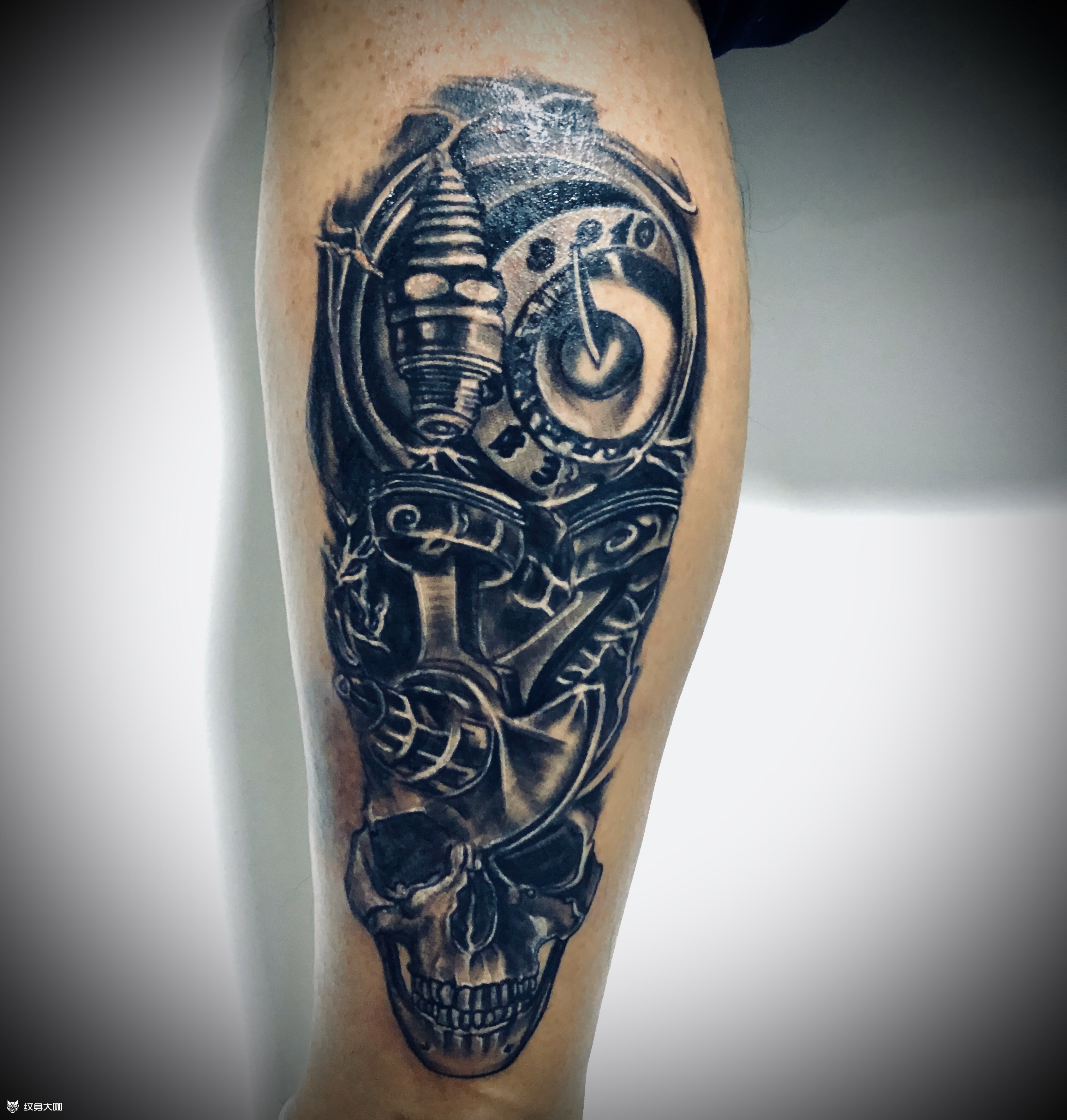 发动机疤痕遮盖_纹身图案手稿图片_王扬的纹身作品集