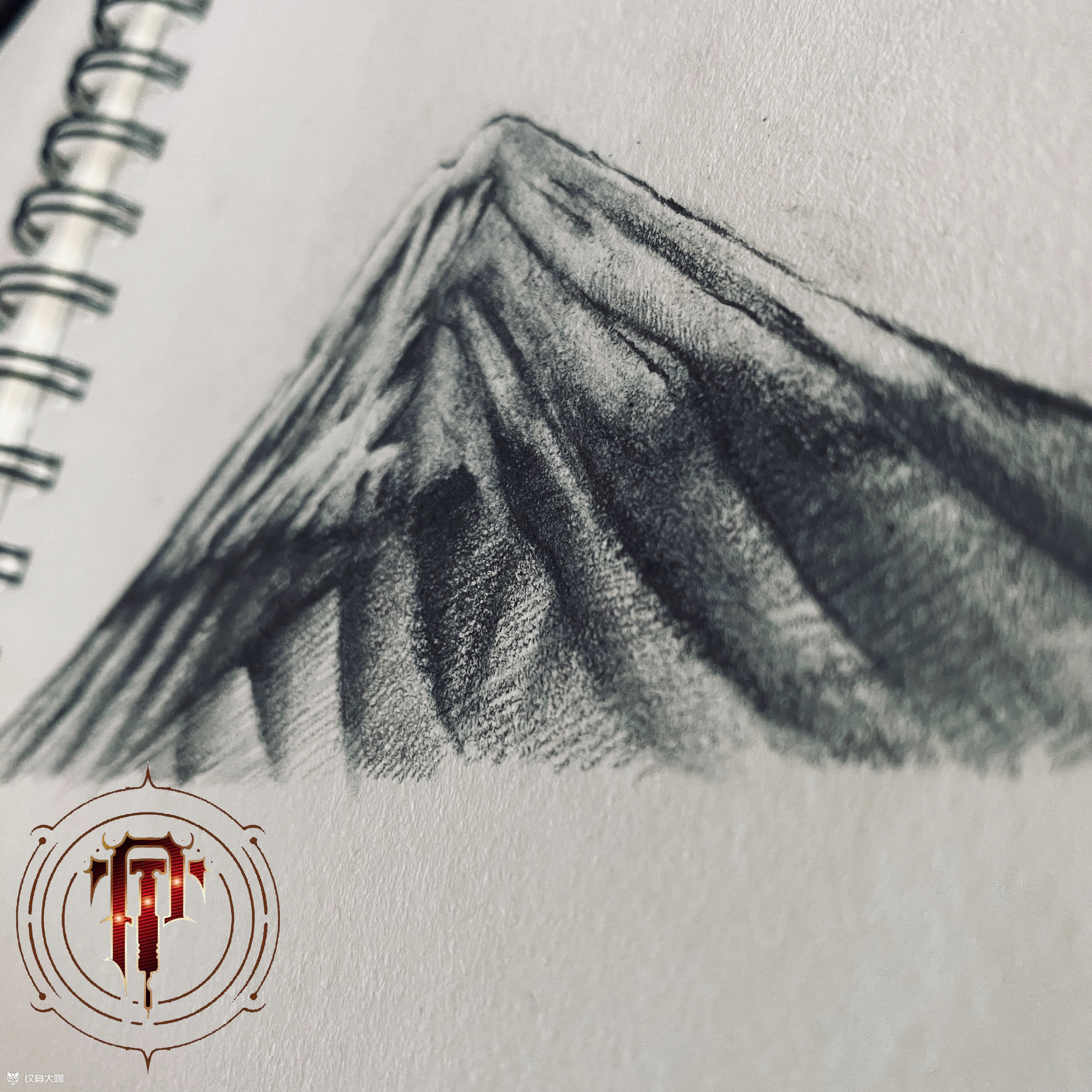 富士山_纹身图案手稿图片_高家奇的纹身作品集