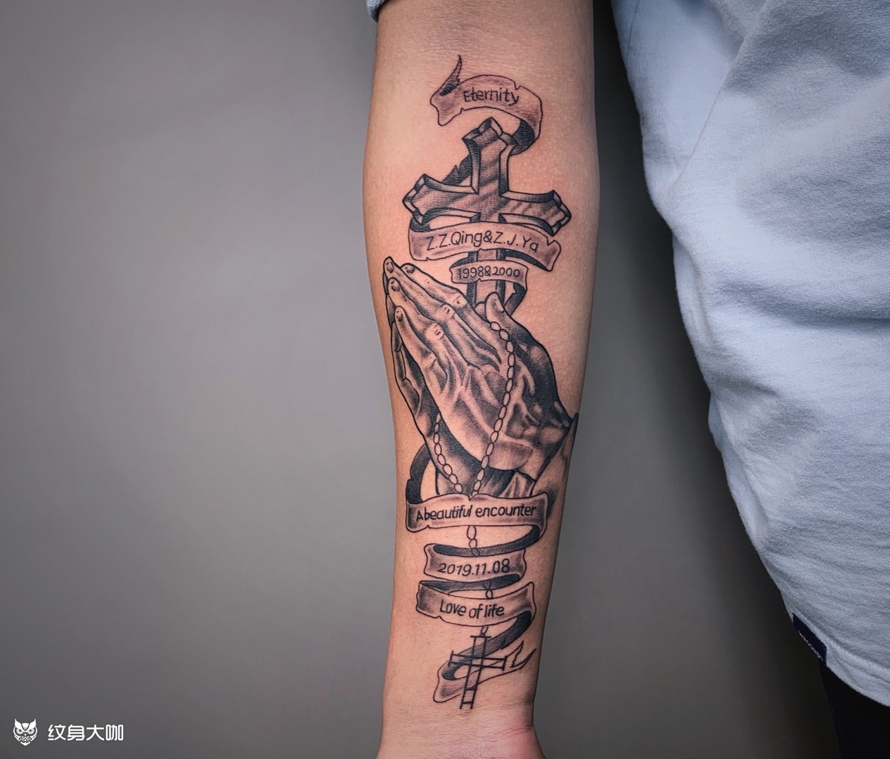 祈祷之手#_纹身图案手稿图片_lee的纹身作品集