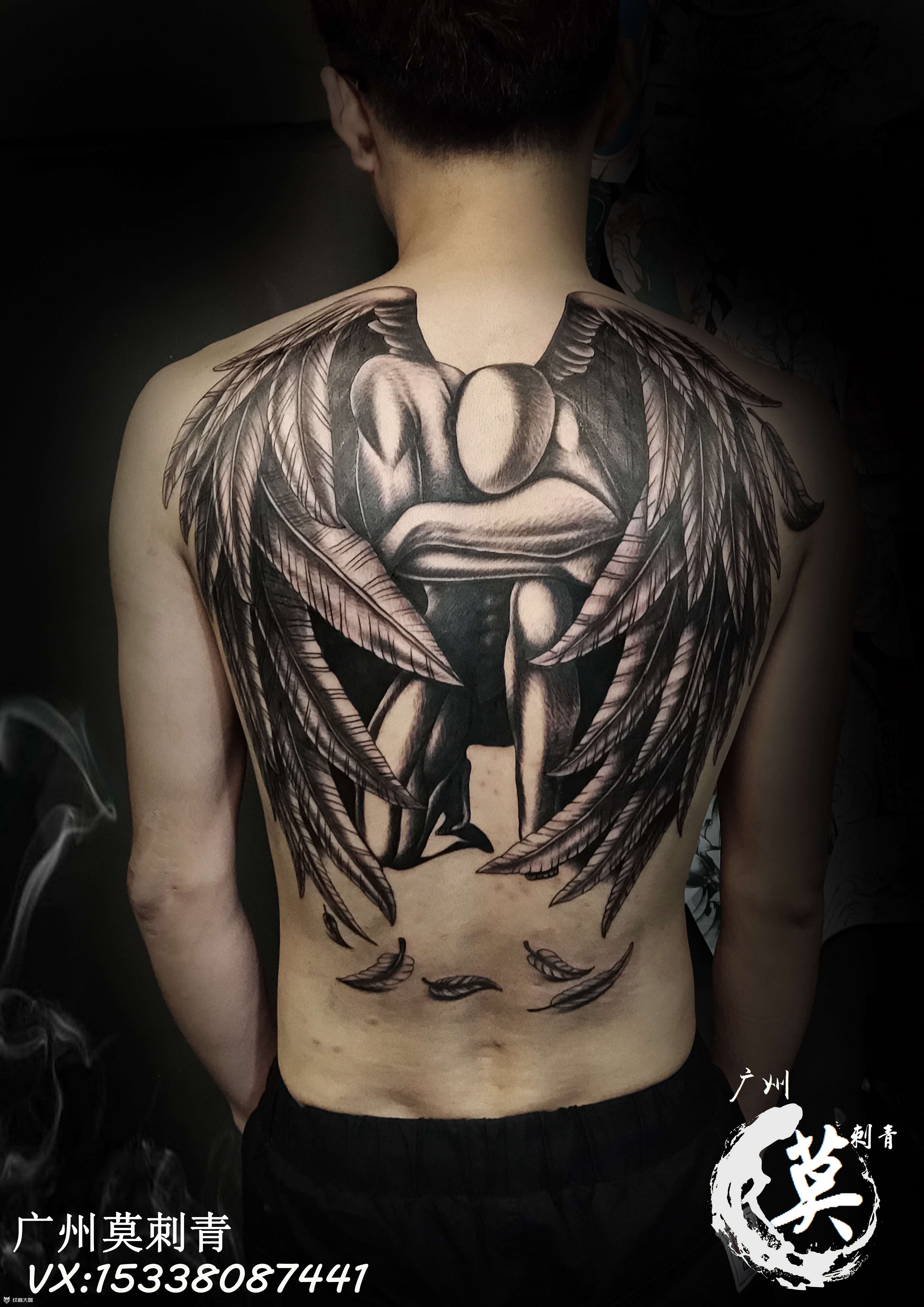 堕落天使_纹身图案手稿图片_阿莫的纹身作品集