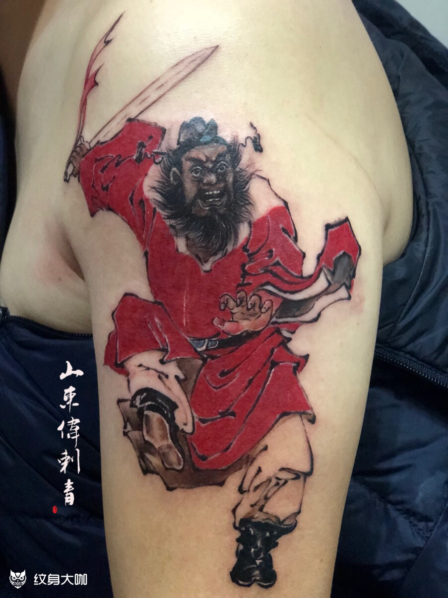 钟馗降蝠_纹身图案手稿图片_刘伟的纹身作品集