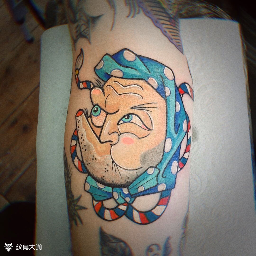 吹火男 日式小图_纹身图案手稿图片_雕佚tattoo studio 的纹身作品集