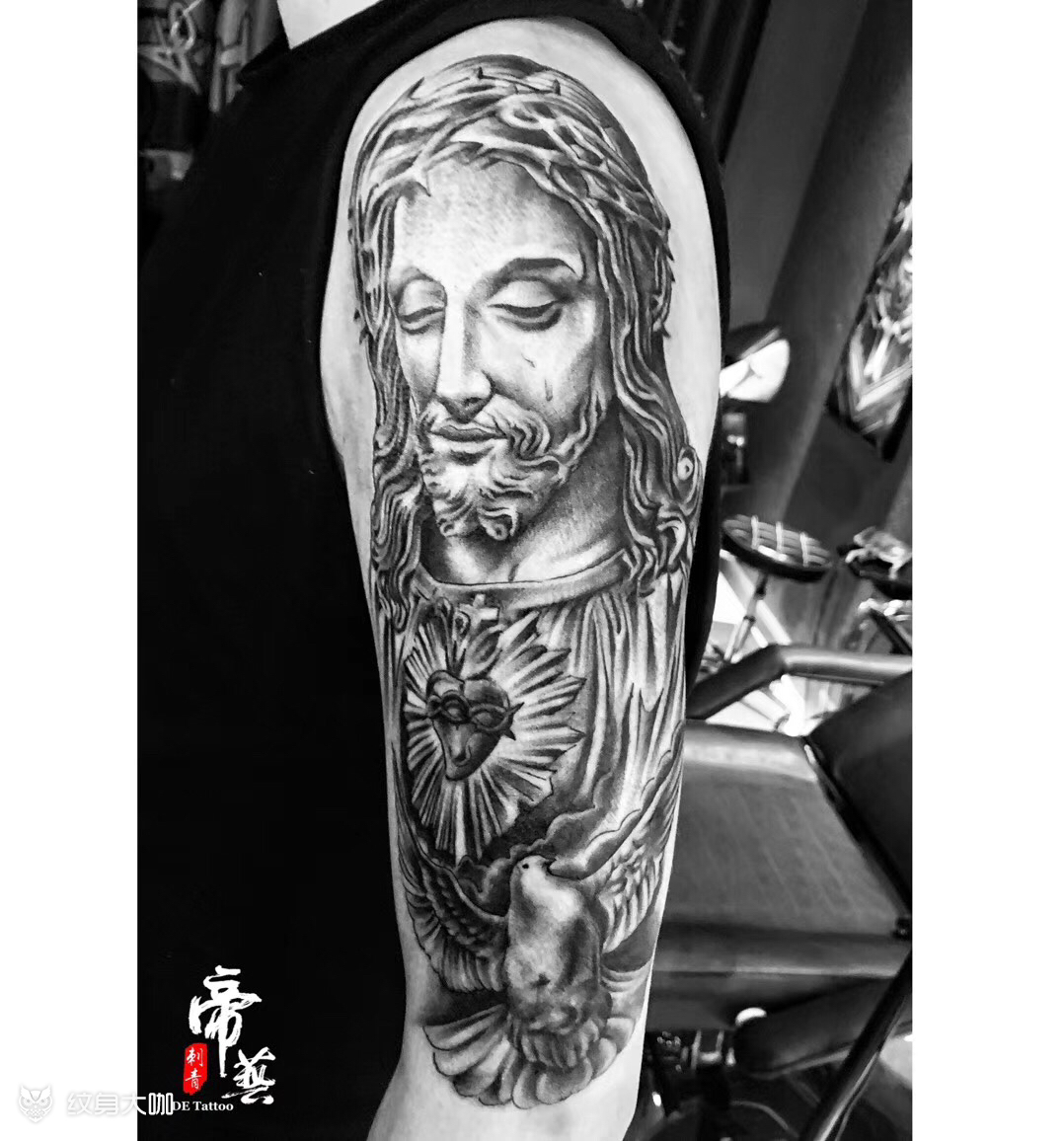 耶稣_纹身图案手稿图片_帝艺菲菲的纹身作品集