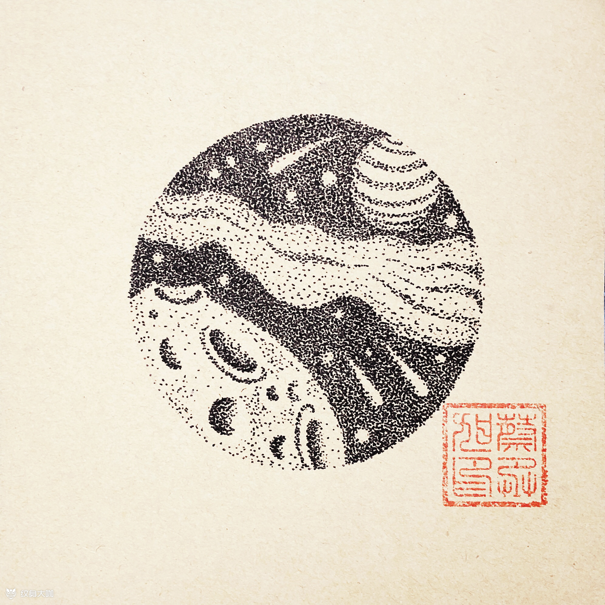 点刺——银河系_纹身图案手稿图片_蔡师傅的纹身作品集