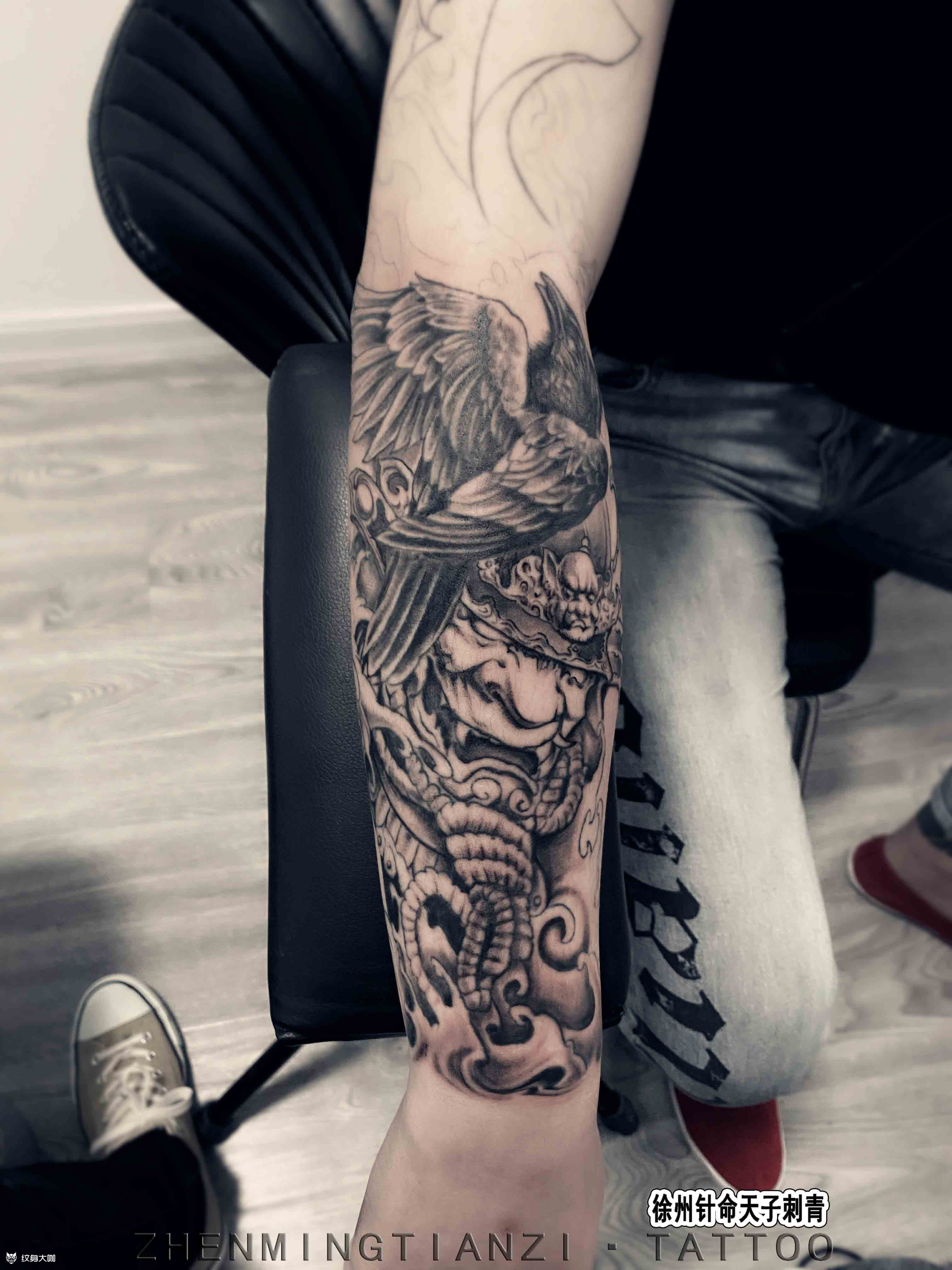 新传统彩色花臂未完成