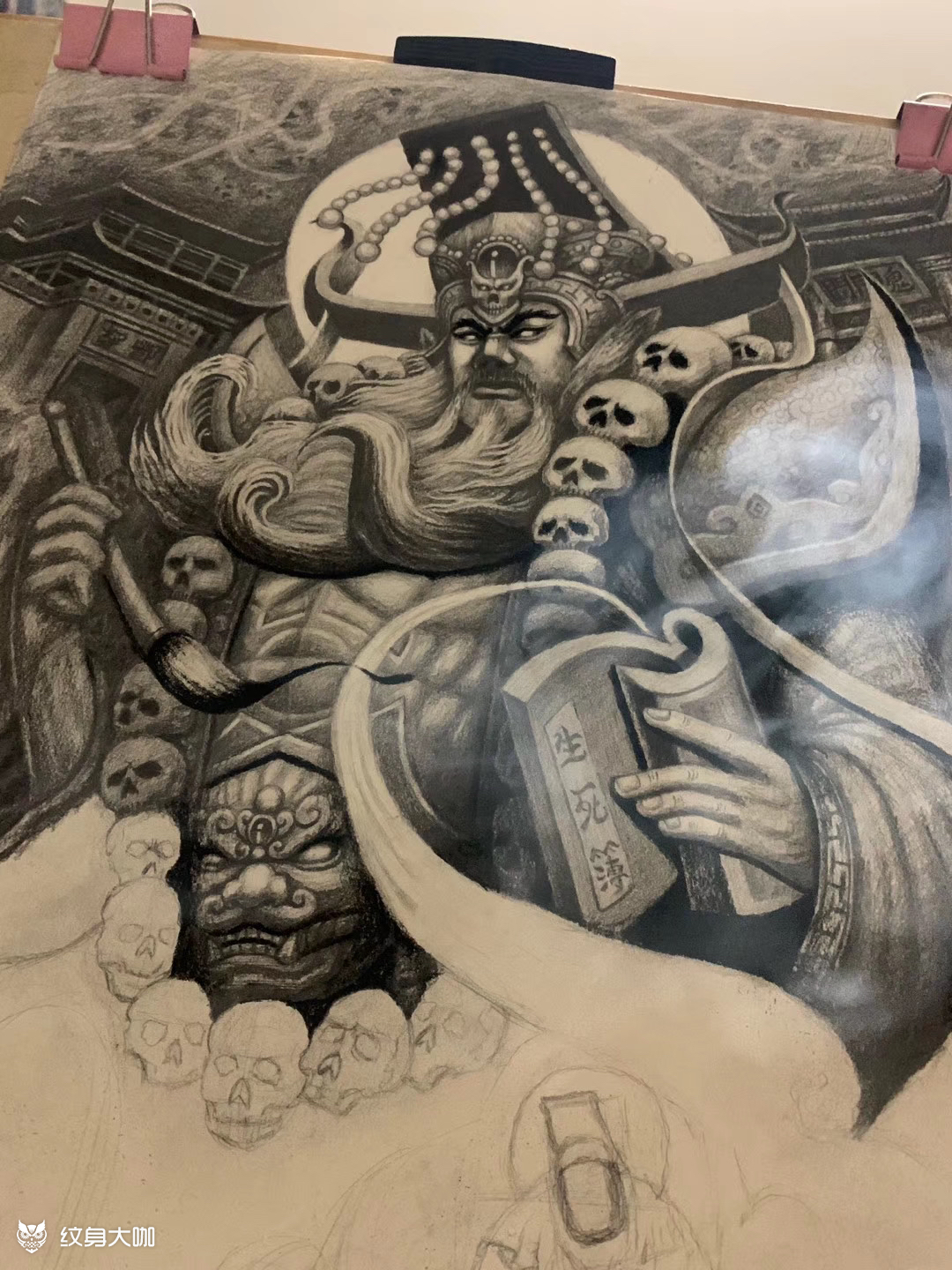 阎王五殿阎罗天子 临摹师父 _纹身吧社区 - 纹身大咖