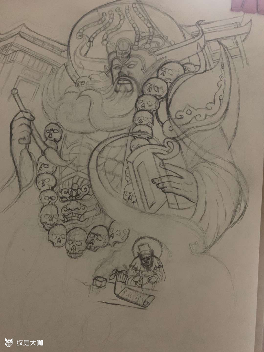阎王五殿阎罗天子 临摹师父 _纹身吧社区 - 纹身大咖