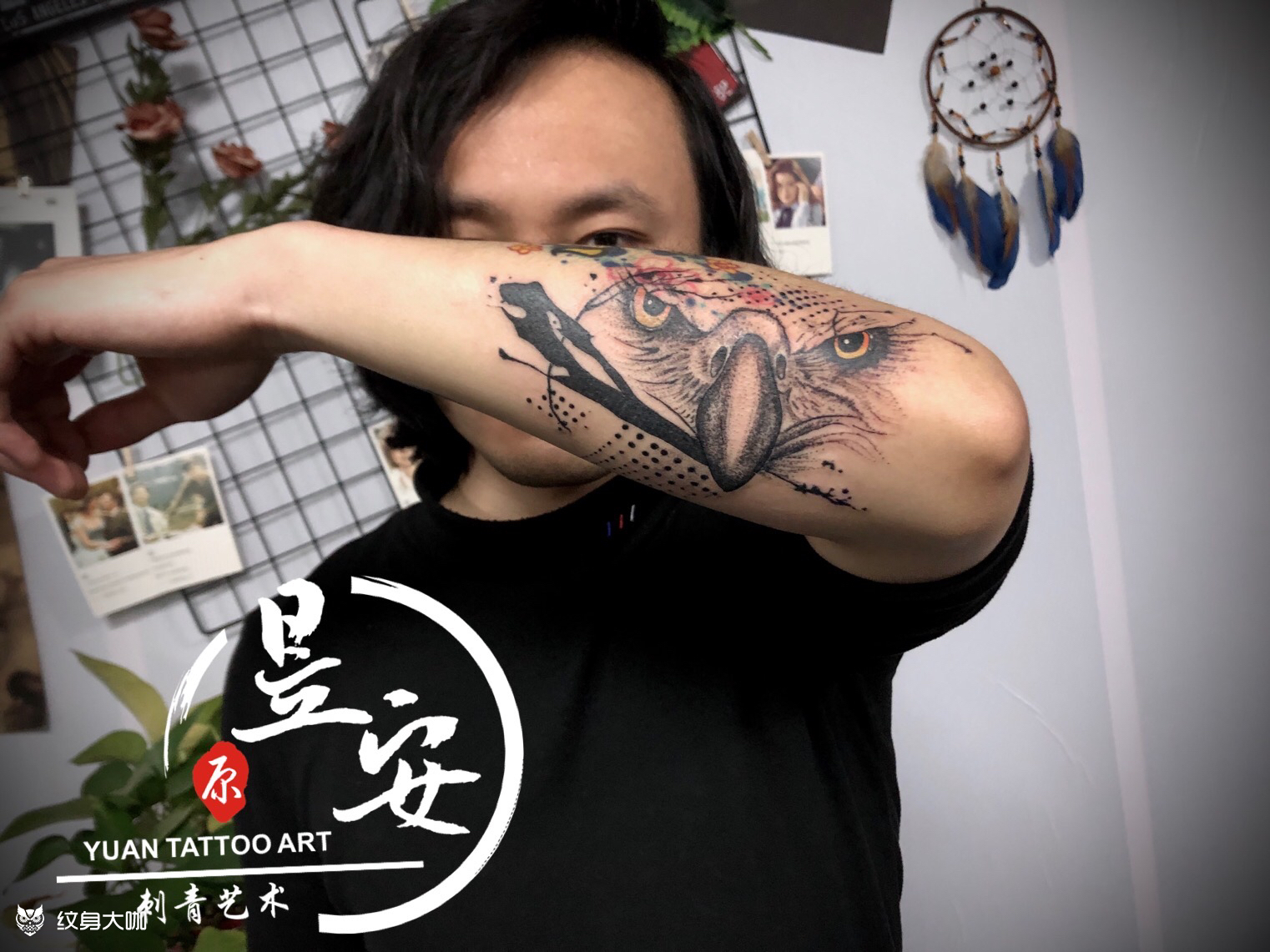 鹰眼_纹身图案手稿图片_新扎刺客 丁昱安的纹身作品集