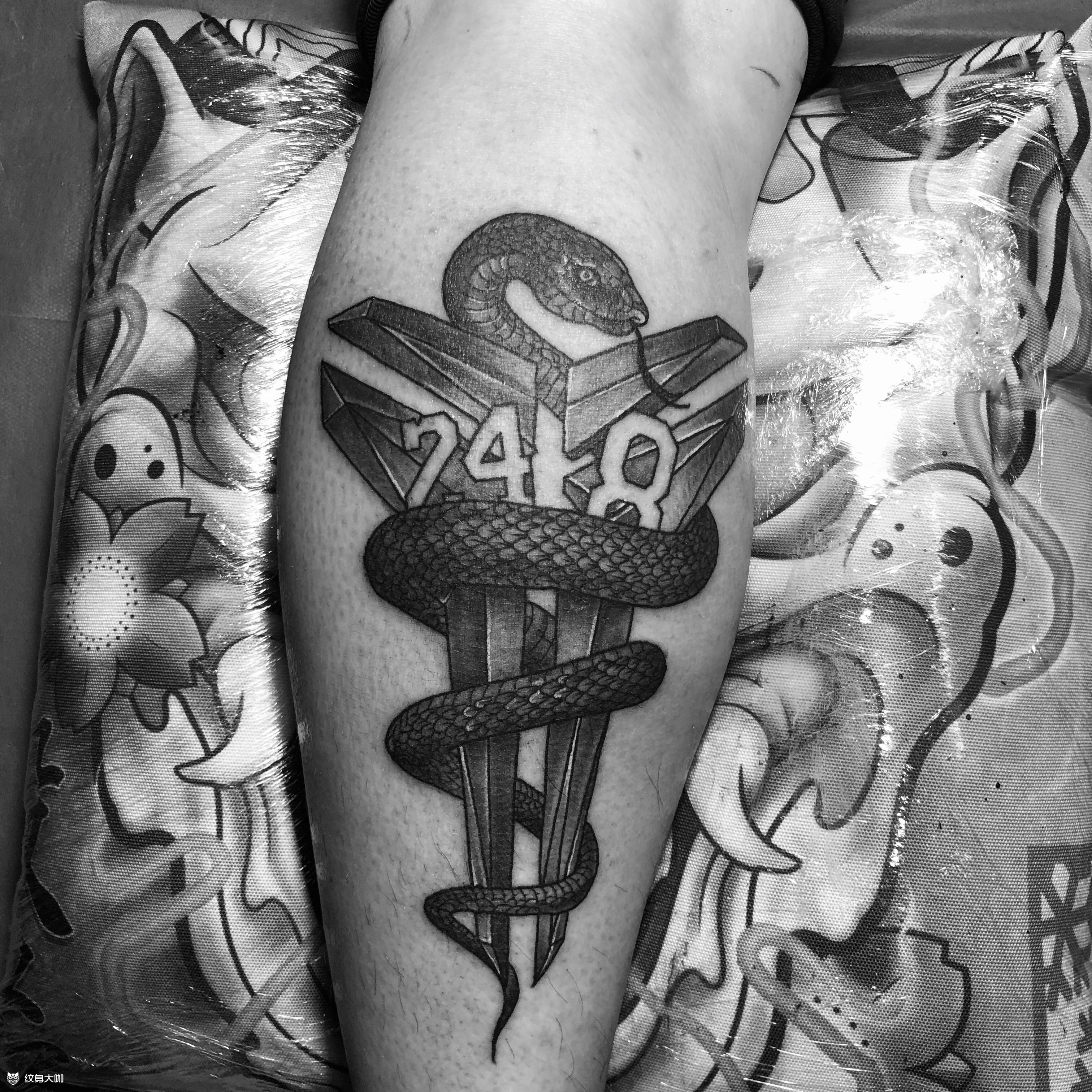 黑曼巴_纹身图案手稿图片_啊润的纹身作品集