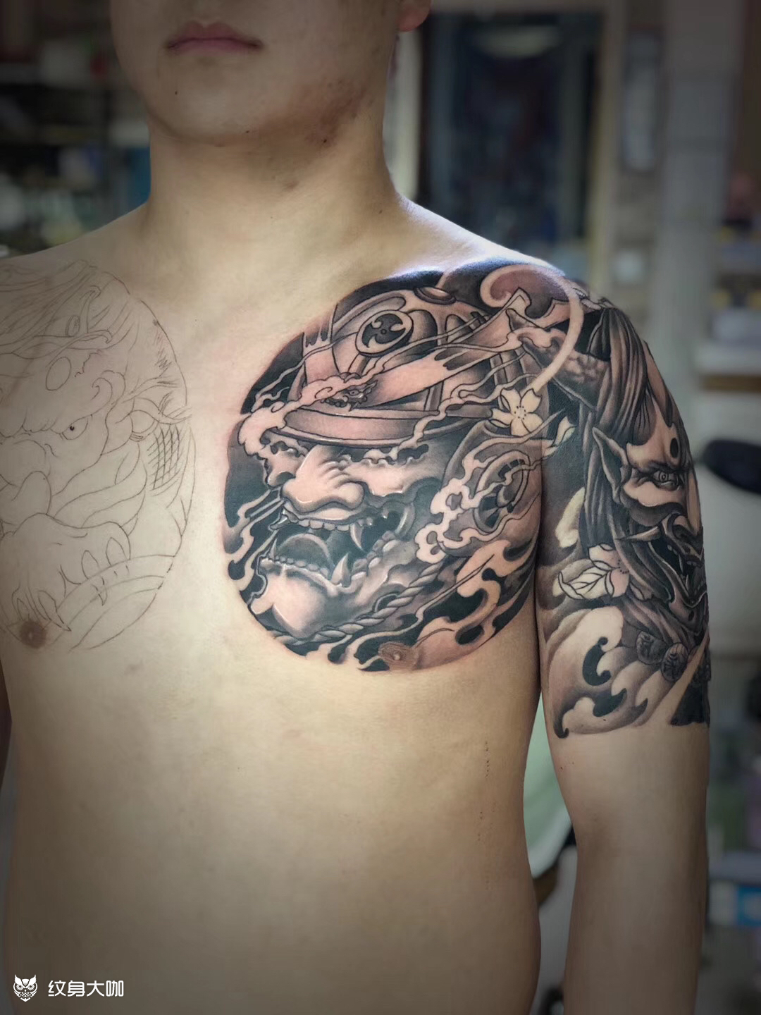 半甲_纹身图案手稿图片_明皓的纹身作品集