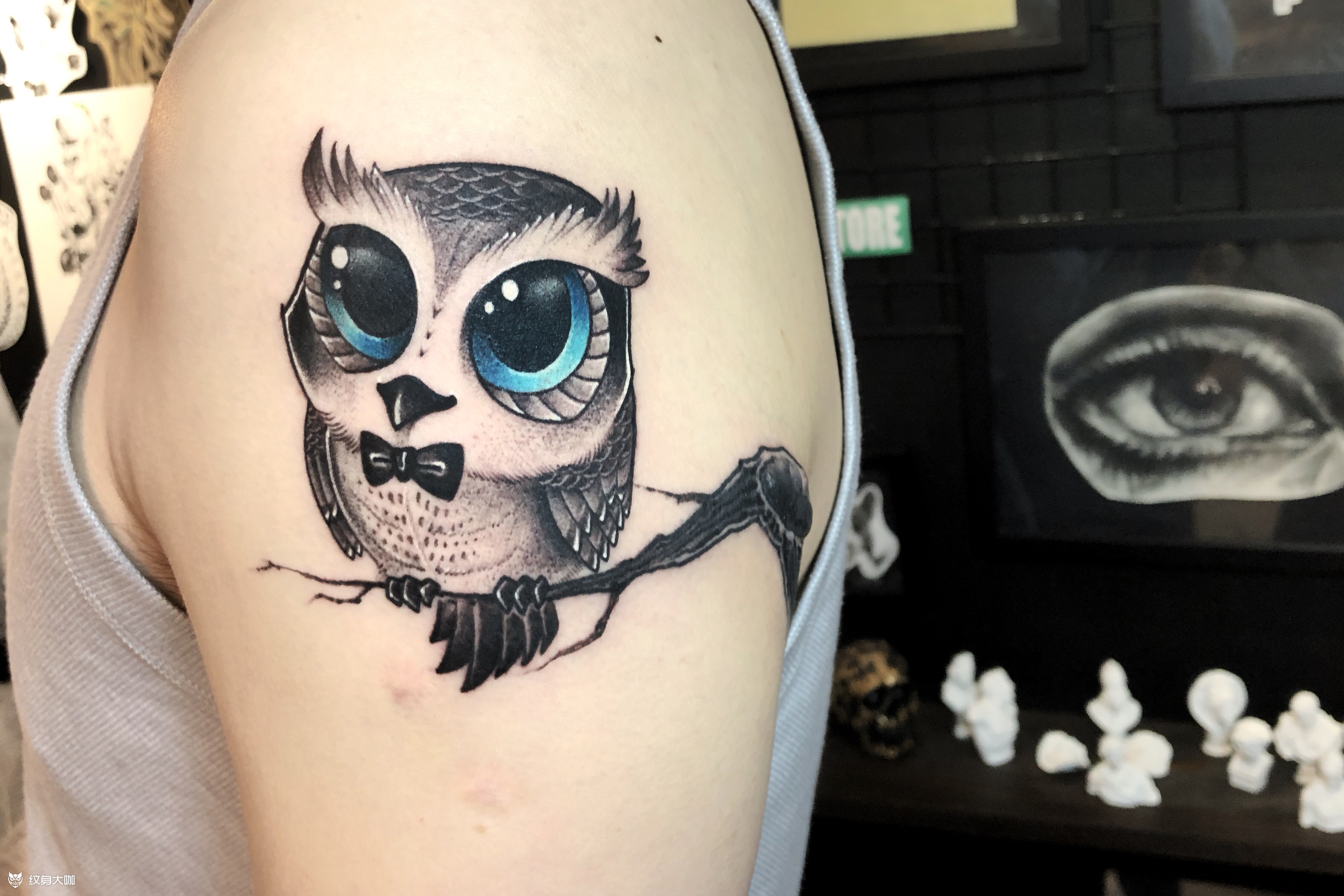 猫头鹰_纹身图案手稿图片_刘雅弟的纹身作品集