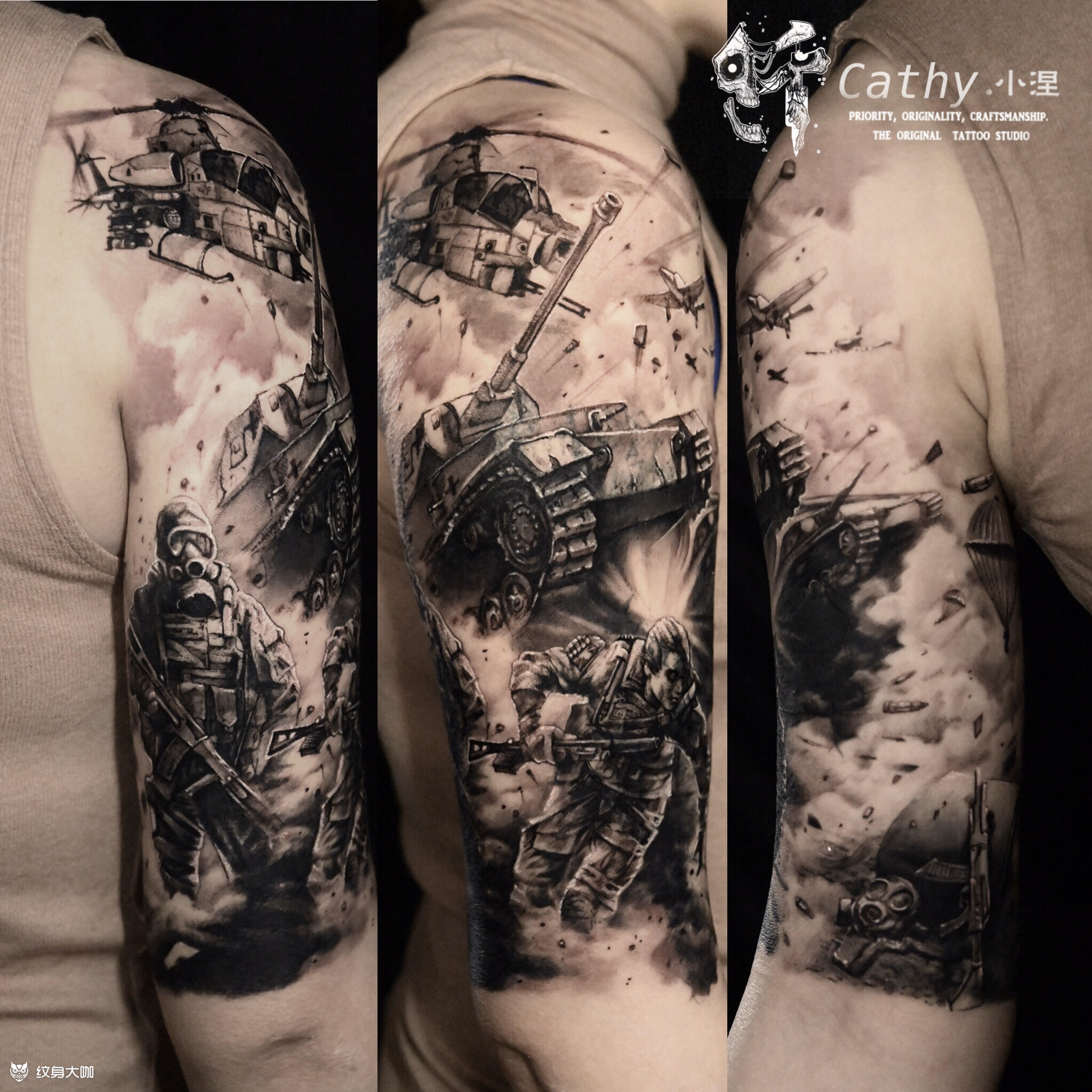 纹身图案手臂军人图片