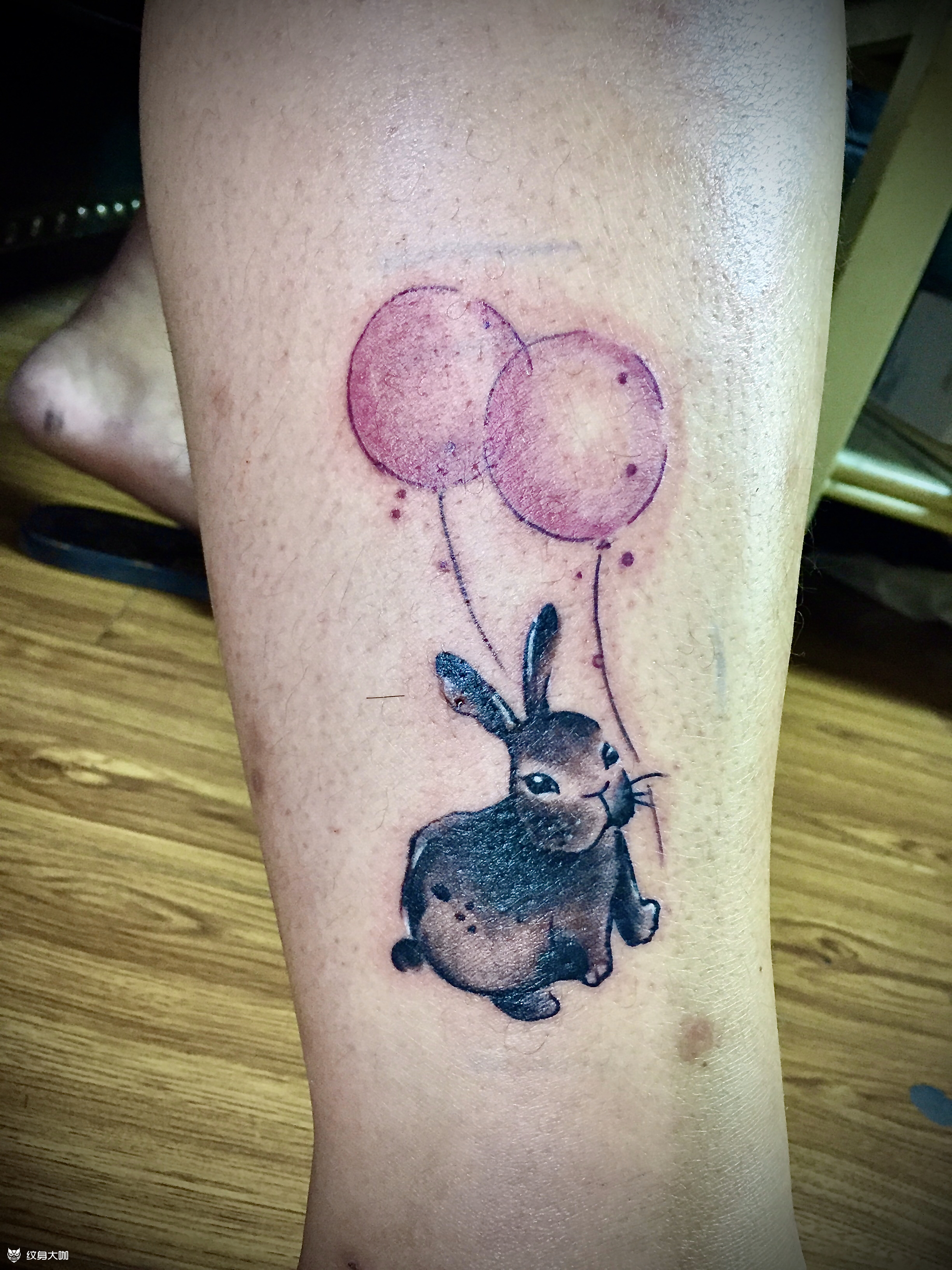 气球小兔_纹身图案手稿图片_耐司的纹身作品集