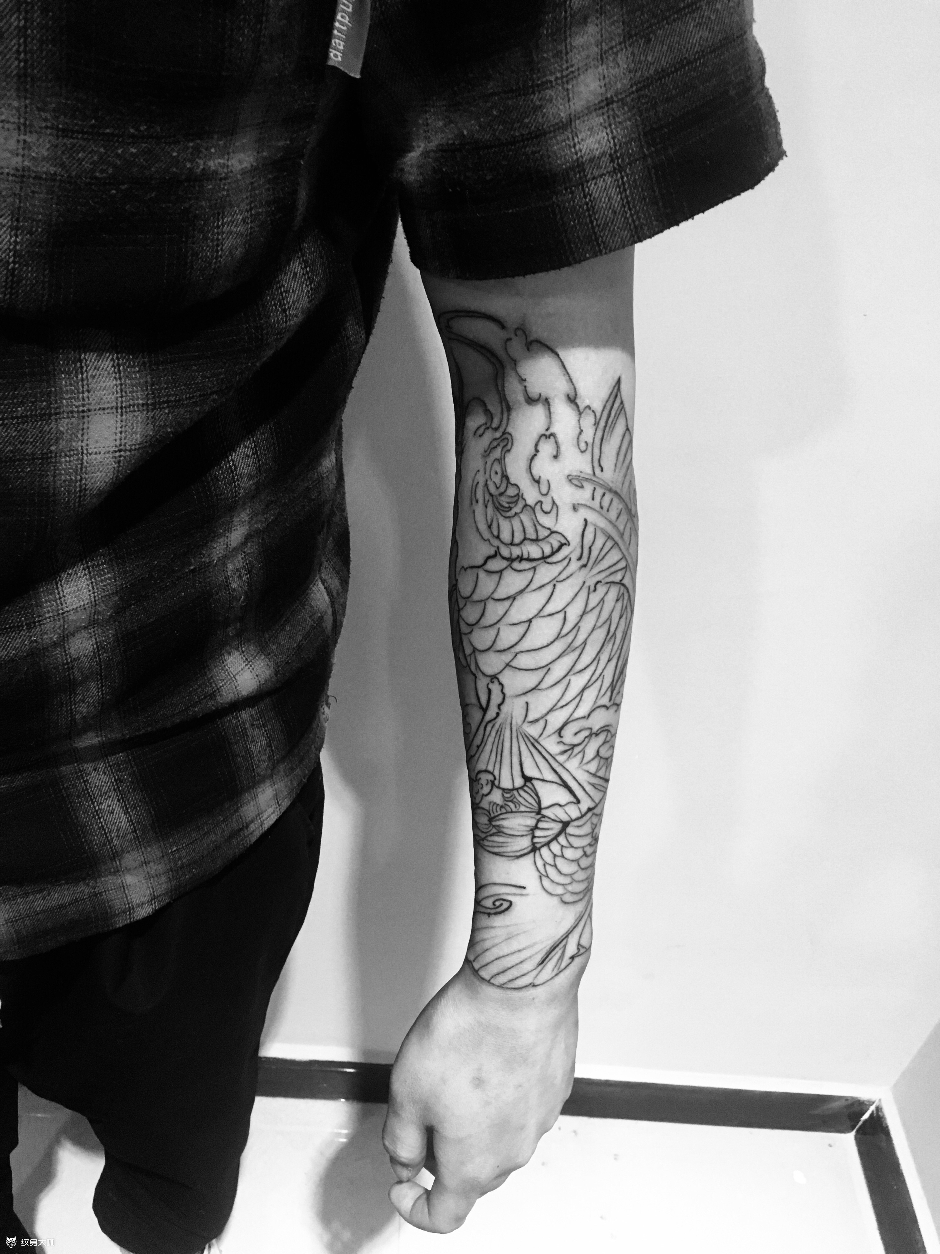 半臂_纹身图案手稿图片_八五的纹身作品集