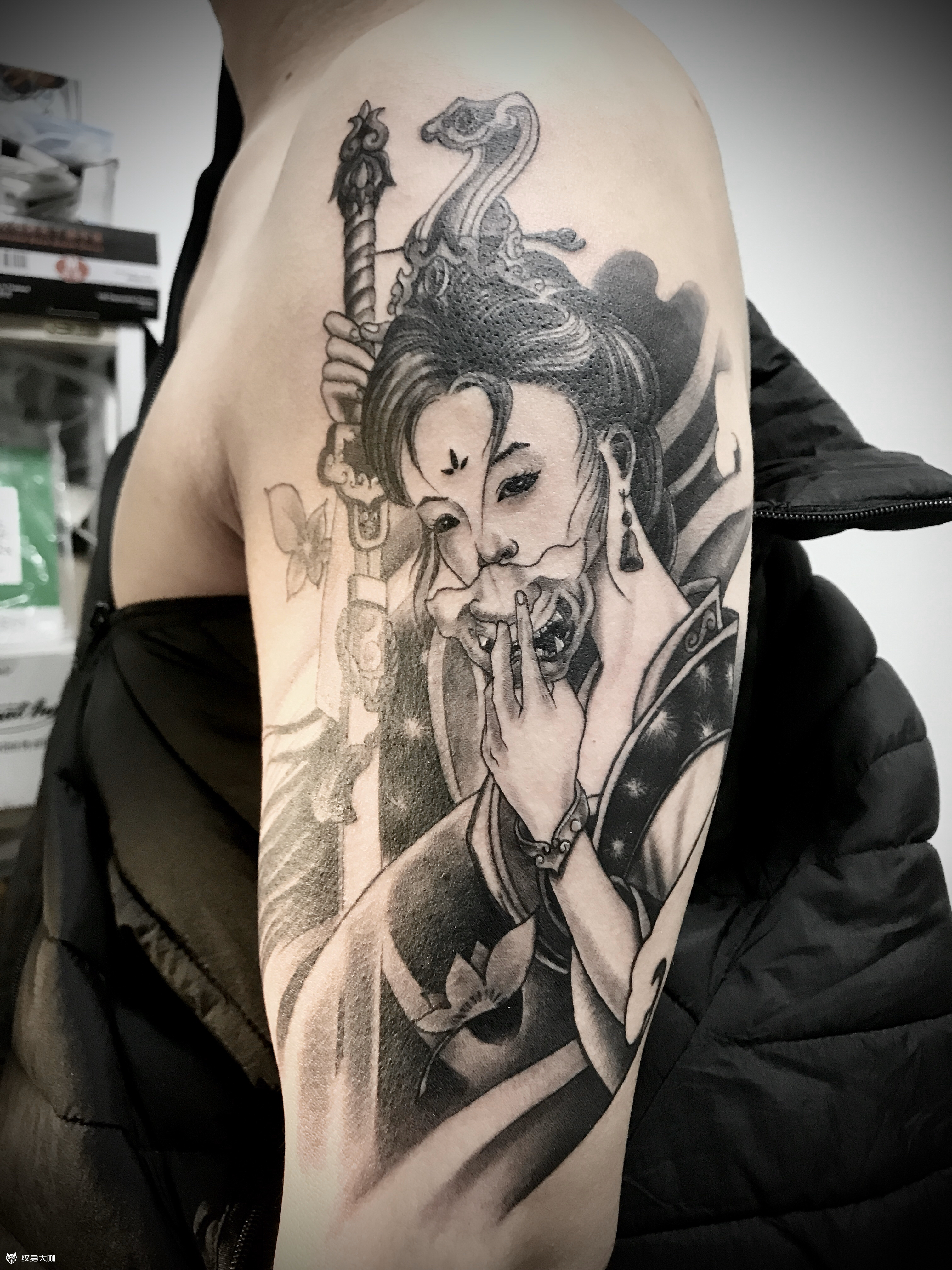 艺妓般若_纹身图案手稿图片_奈司的纹身作品集