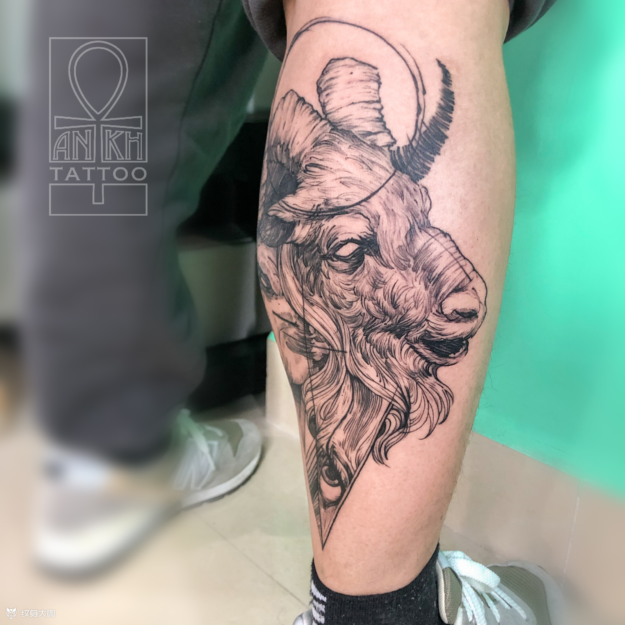 恶魔之羊_纹身图案手稿图片_龚伟的纹身作品集