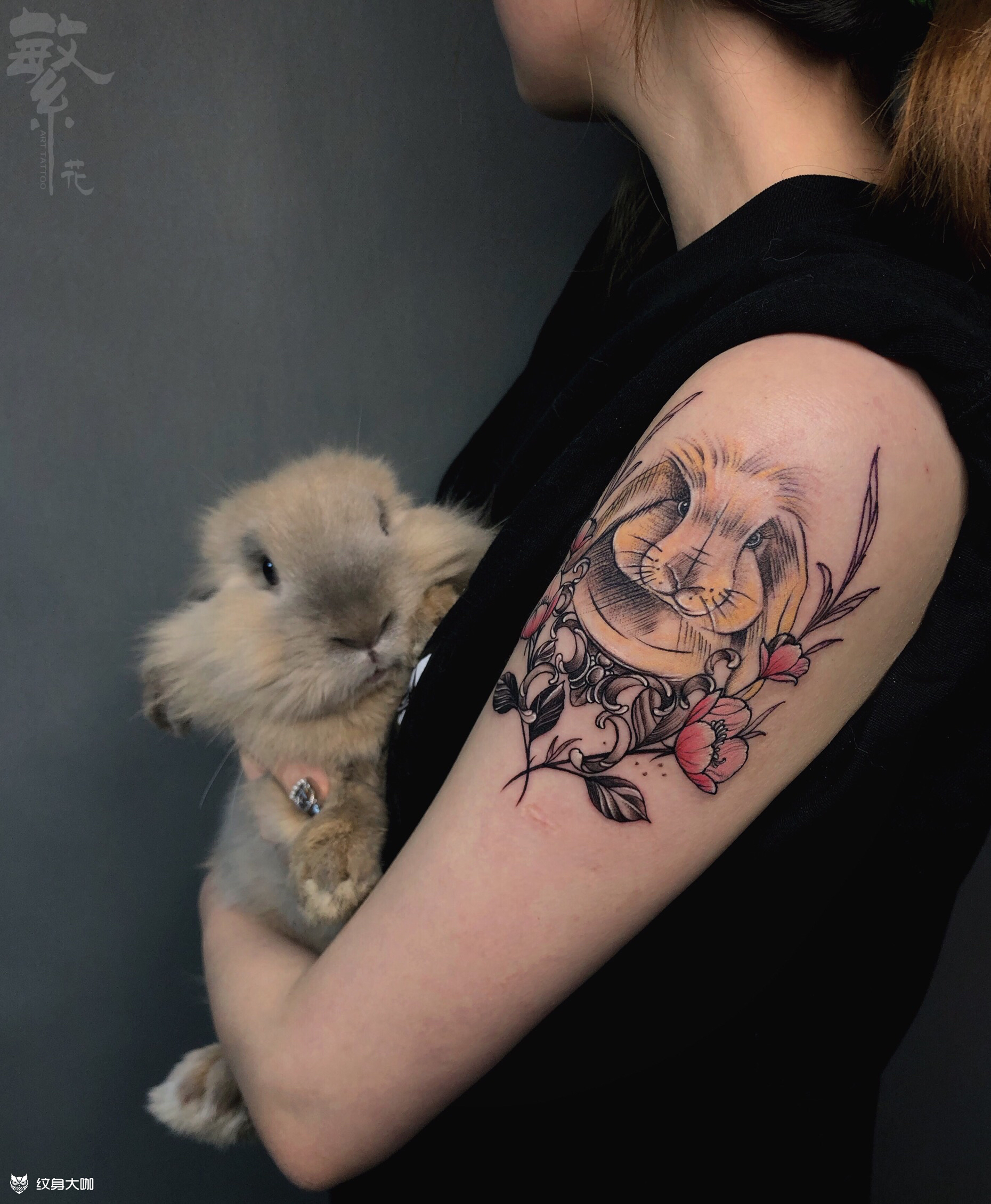 私人订制:宠物兔_纹身图案手稿图片_繁花·tattoo ·飞虎的纹身作品集