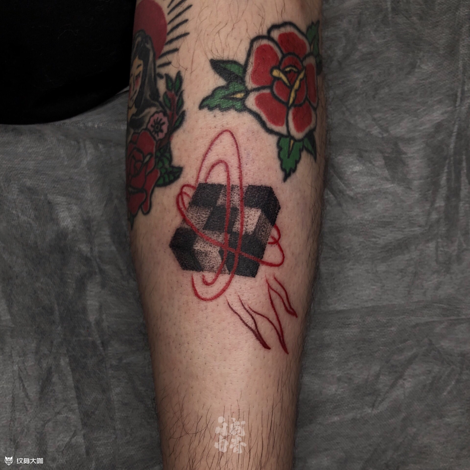 方块_纹身图案手稿图片_lisa的纹身作品集