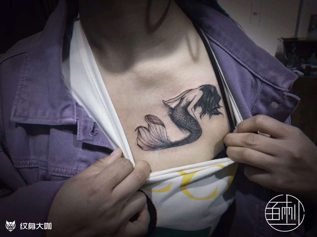 美人鱼_纹身图案手稿图片_大于(回不了私信)的纹身作品集