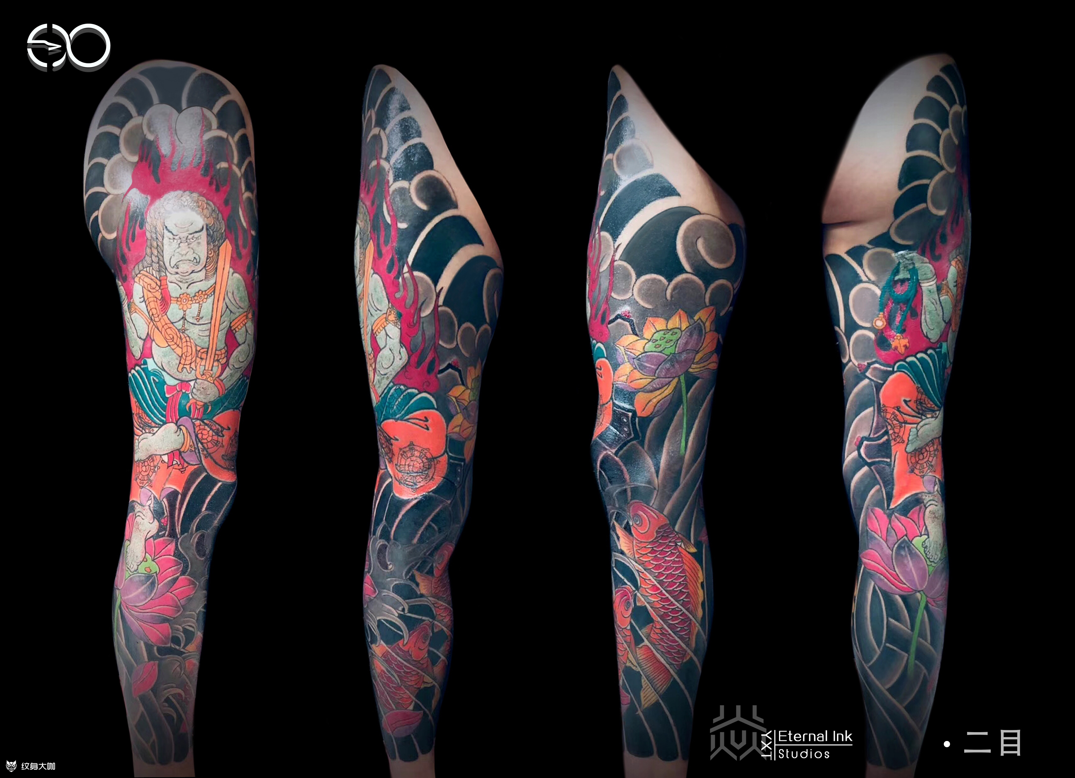 老传统花腿_纹身图案手稿图片_贰目的纹身作品集