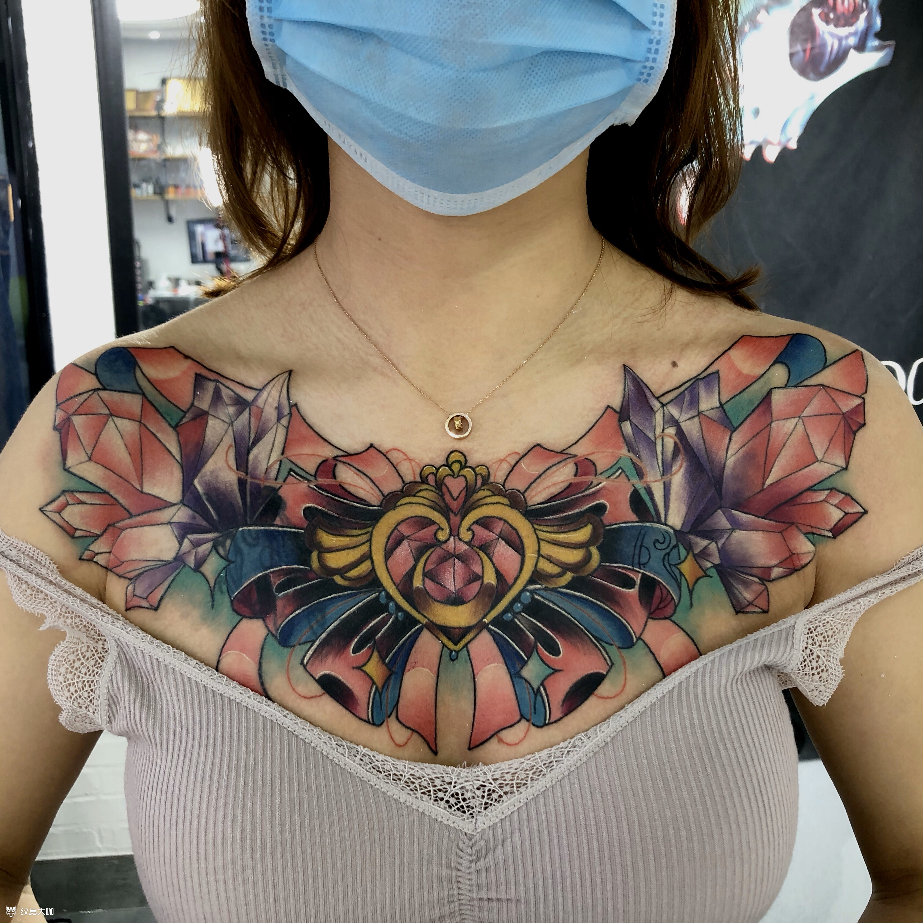 花胸_纹身图案手稿图片_古颜的纹身作品集