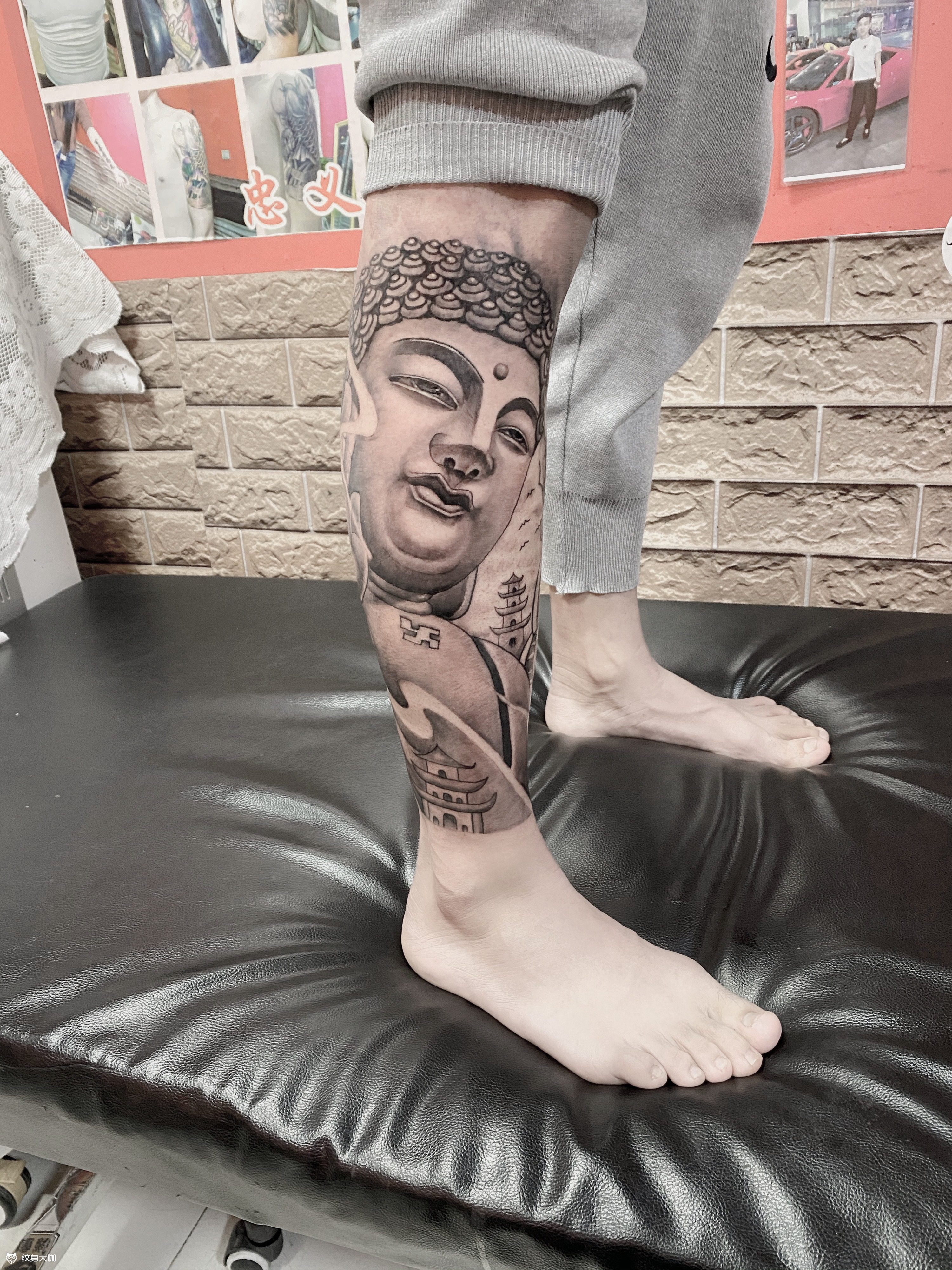 大日如来般若包小腿包小腿完成_纹身吧社区 - 纹身大咖