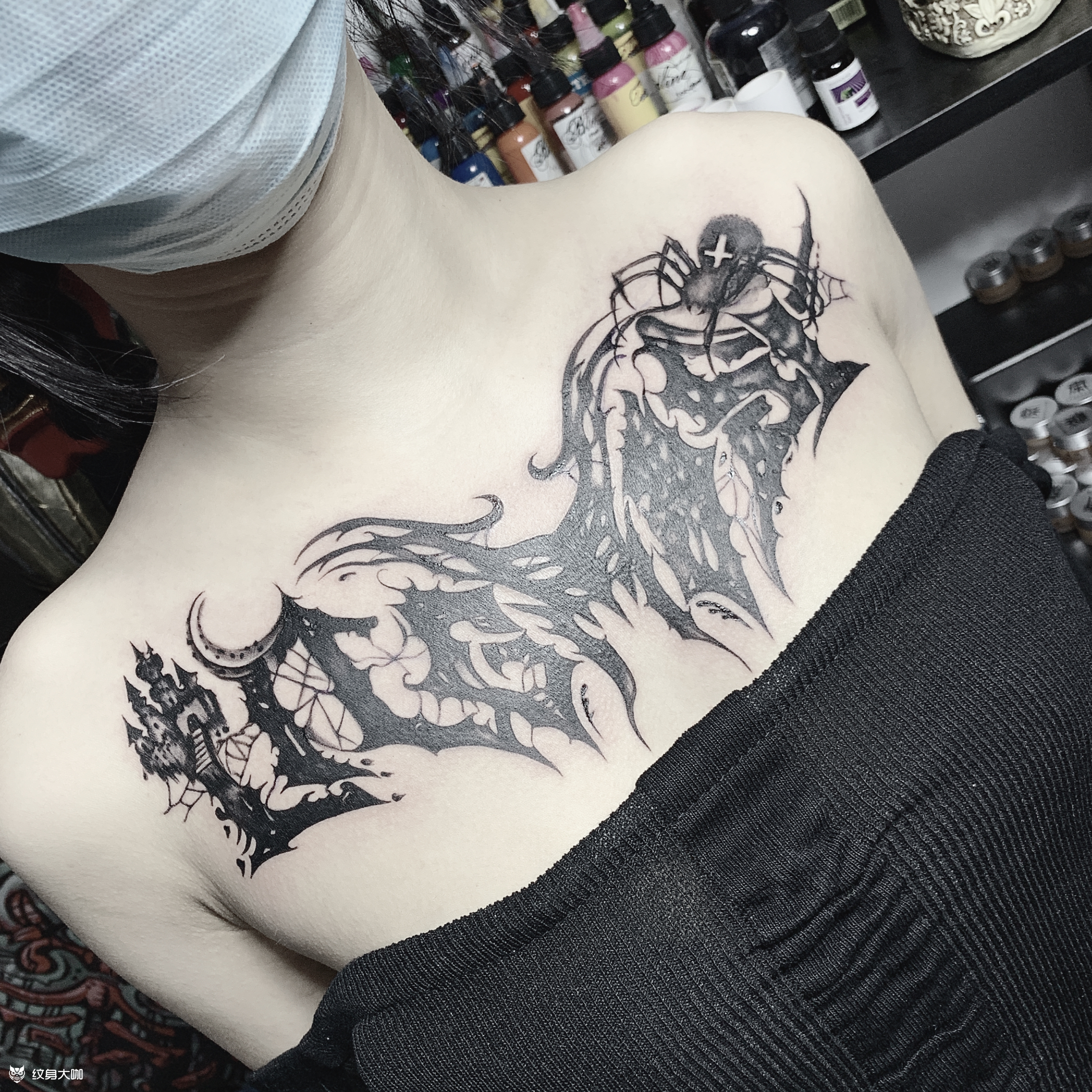 遮盖花胸_纹身图案手稿图片_tai-tattoo的纹身作品集