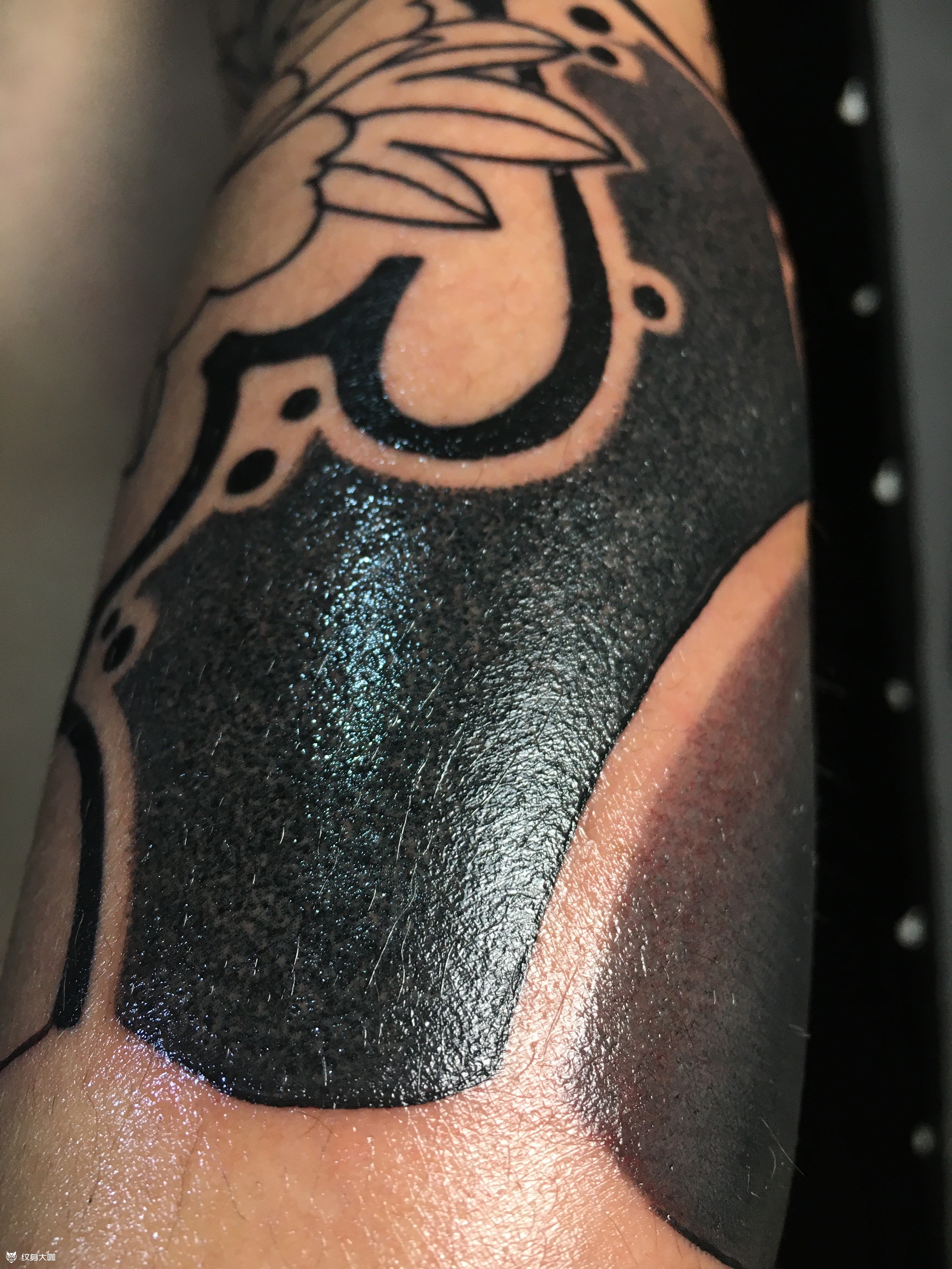 老传统花臂局部雾面