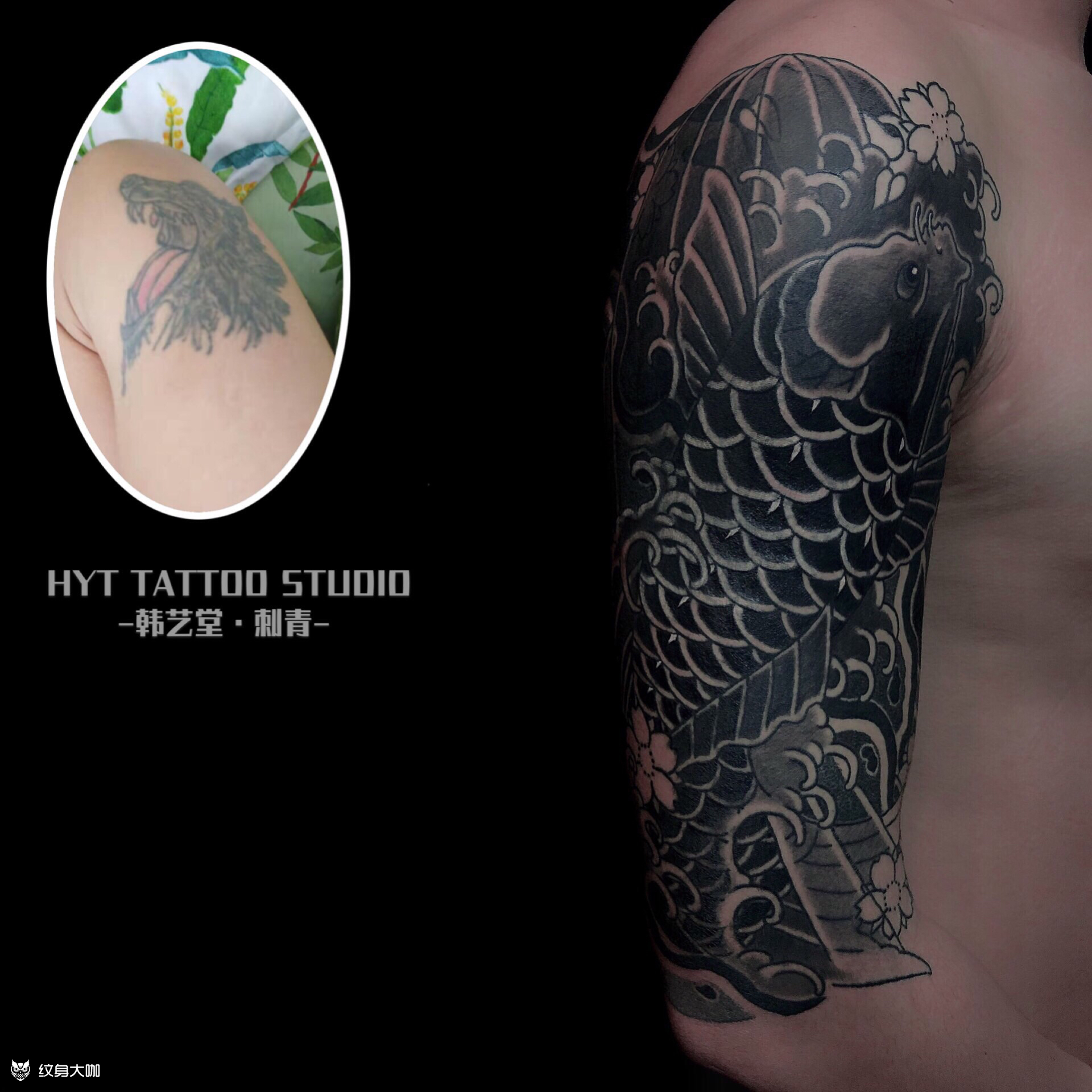 老传统锦鲤遮盖