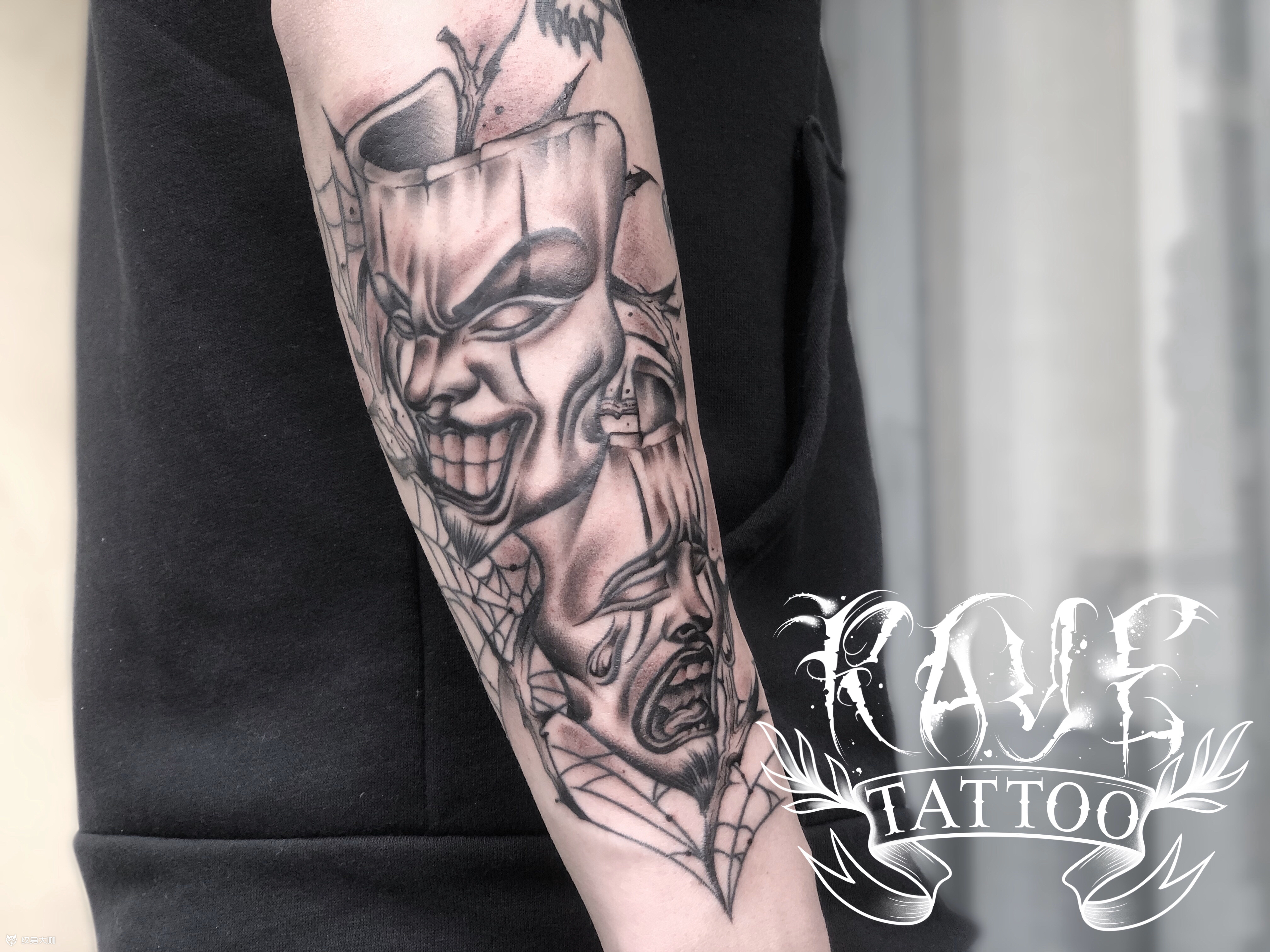 91小丑面具_纹身图案手稿图片_raye 瑞哥的纹身作品集