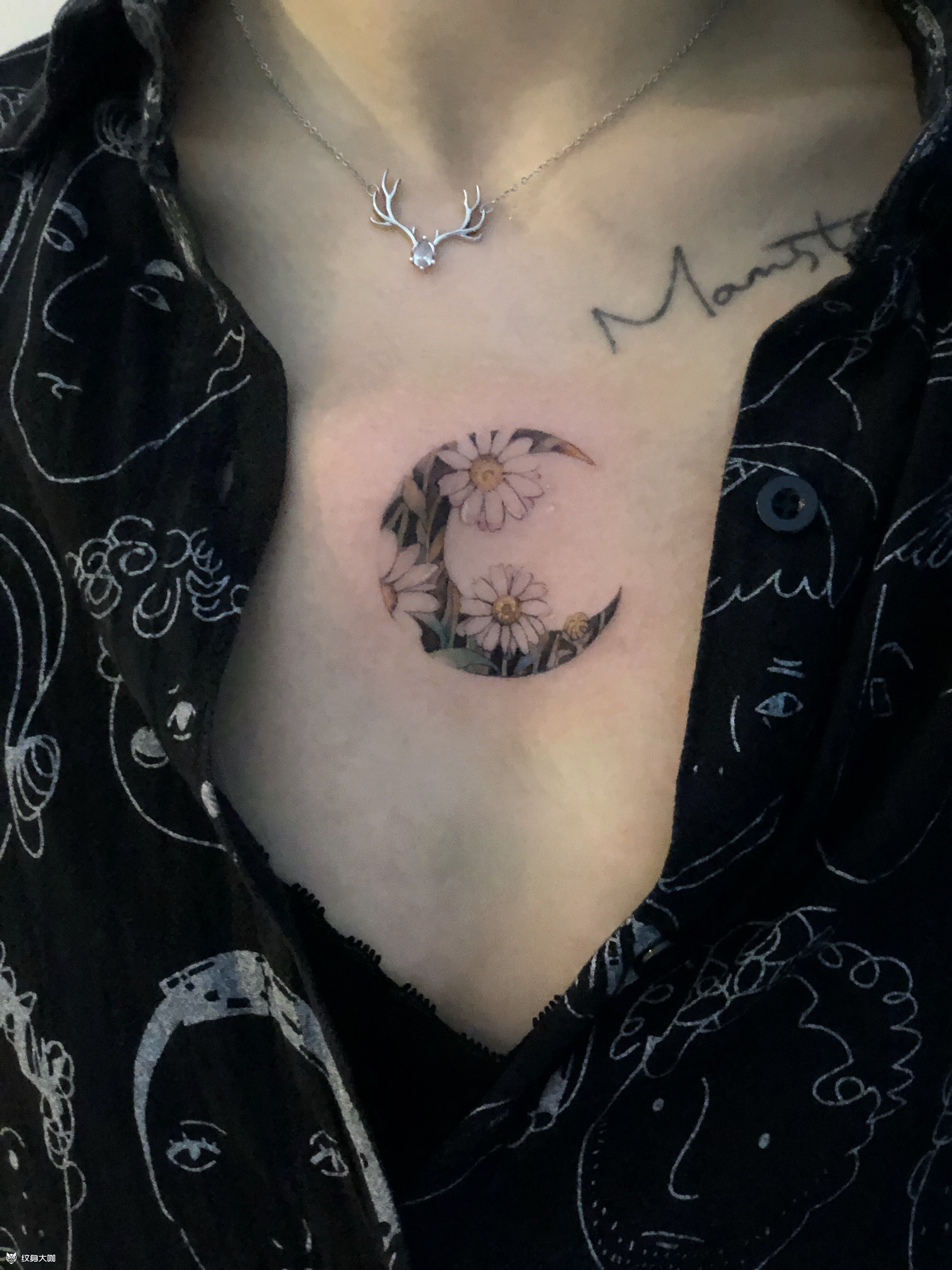 月亮_纹身图案手稿图片_ 于新月的纹身作品集