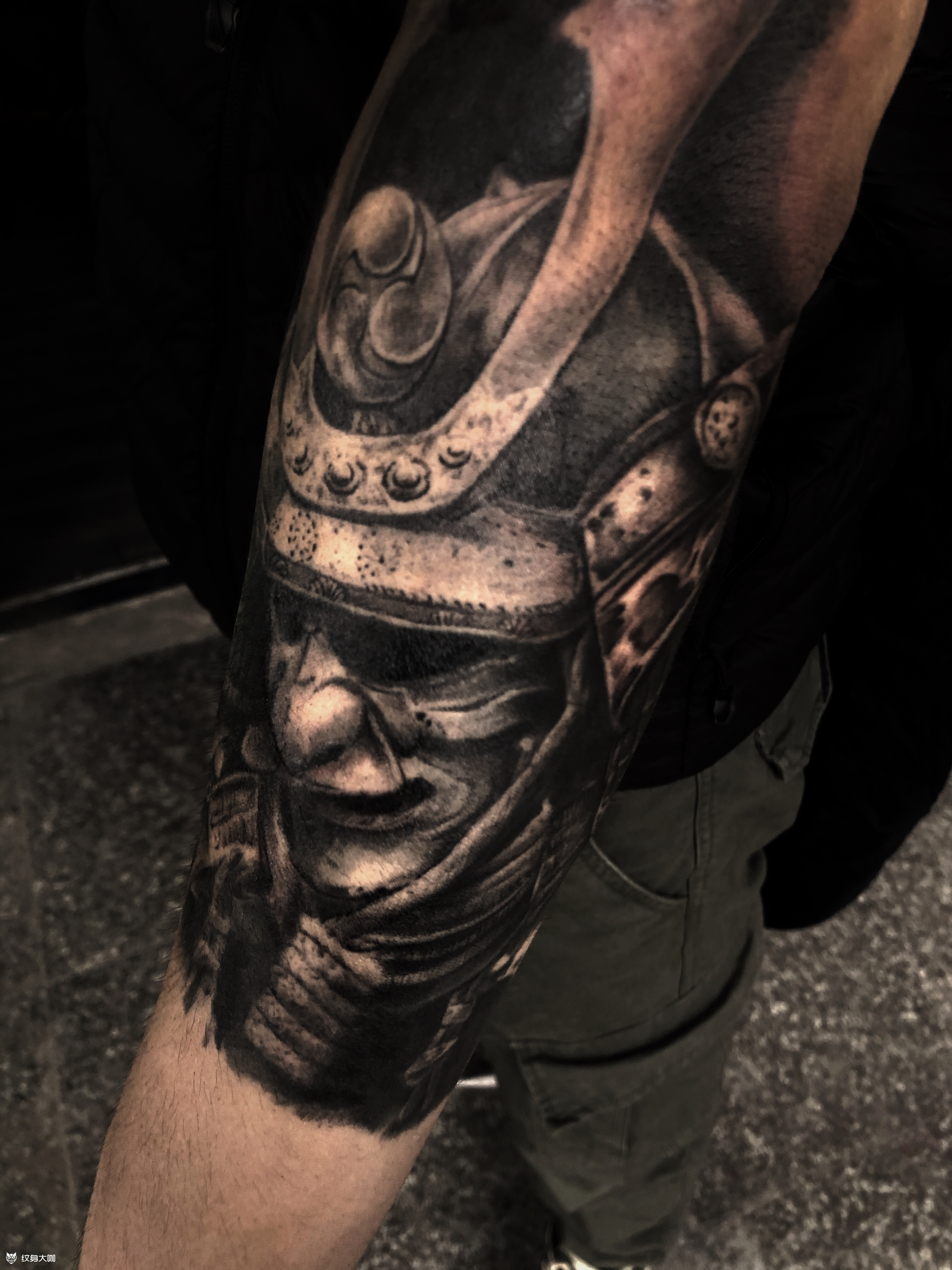 鬼武士花臂进行中_纹身图案手稿图片_华子的纹身作品集