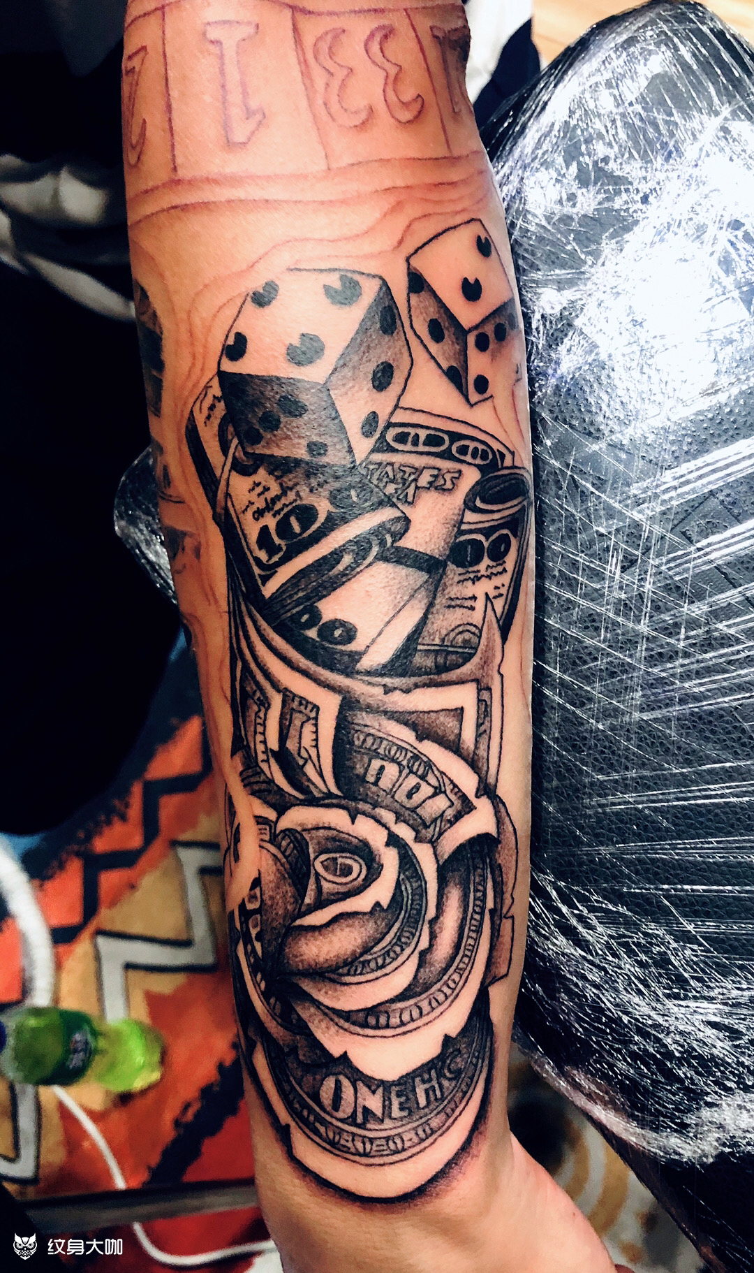 有钱花_纹身图案手稿图片_三上玖的纹身作品集