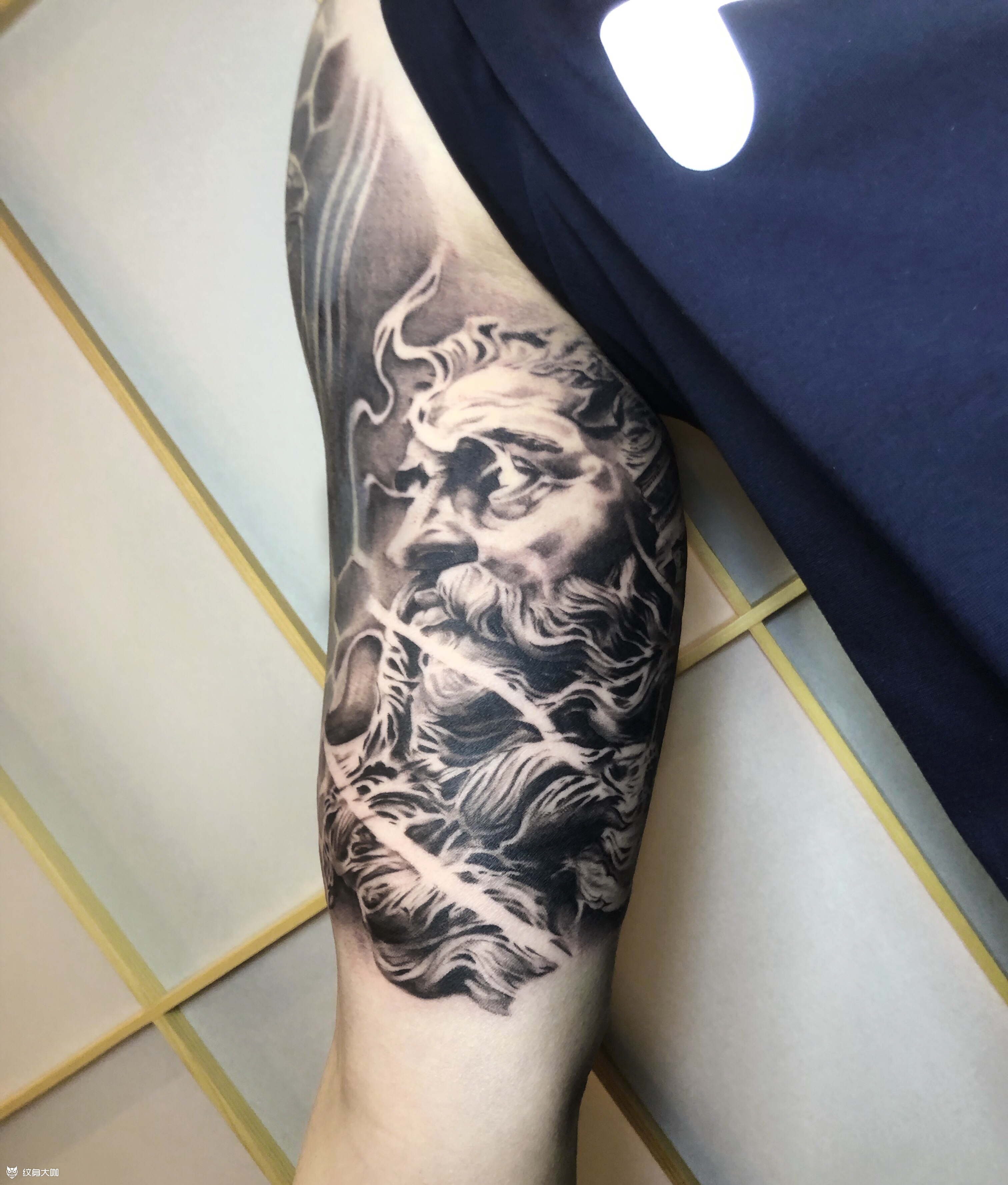 波塞冬_纹身图案手稿图片_ 于新月的纹身作品集