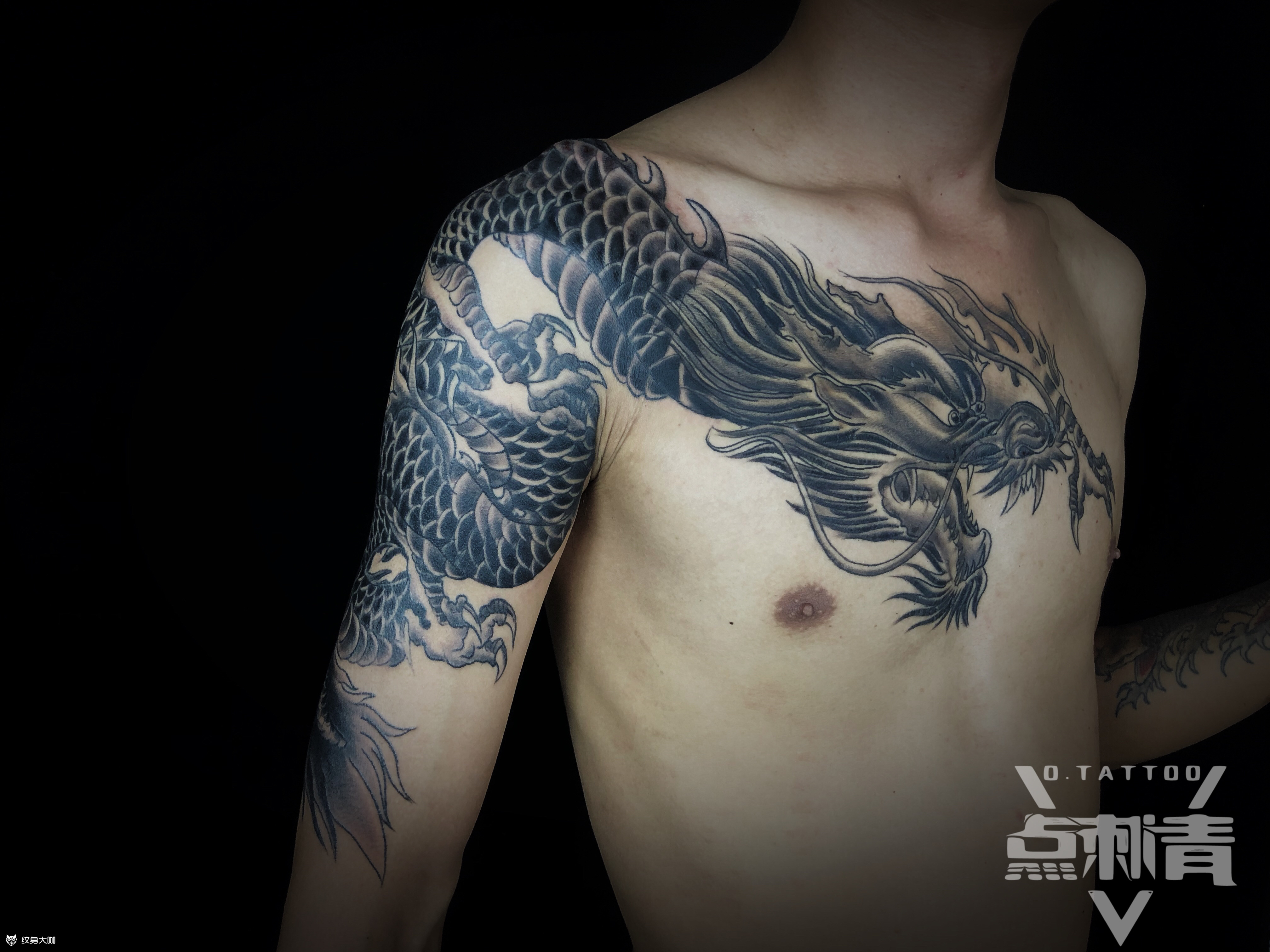 过肩龙_纹身图案手稿图片_点刺青·点点的纹身作品集