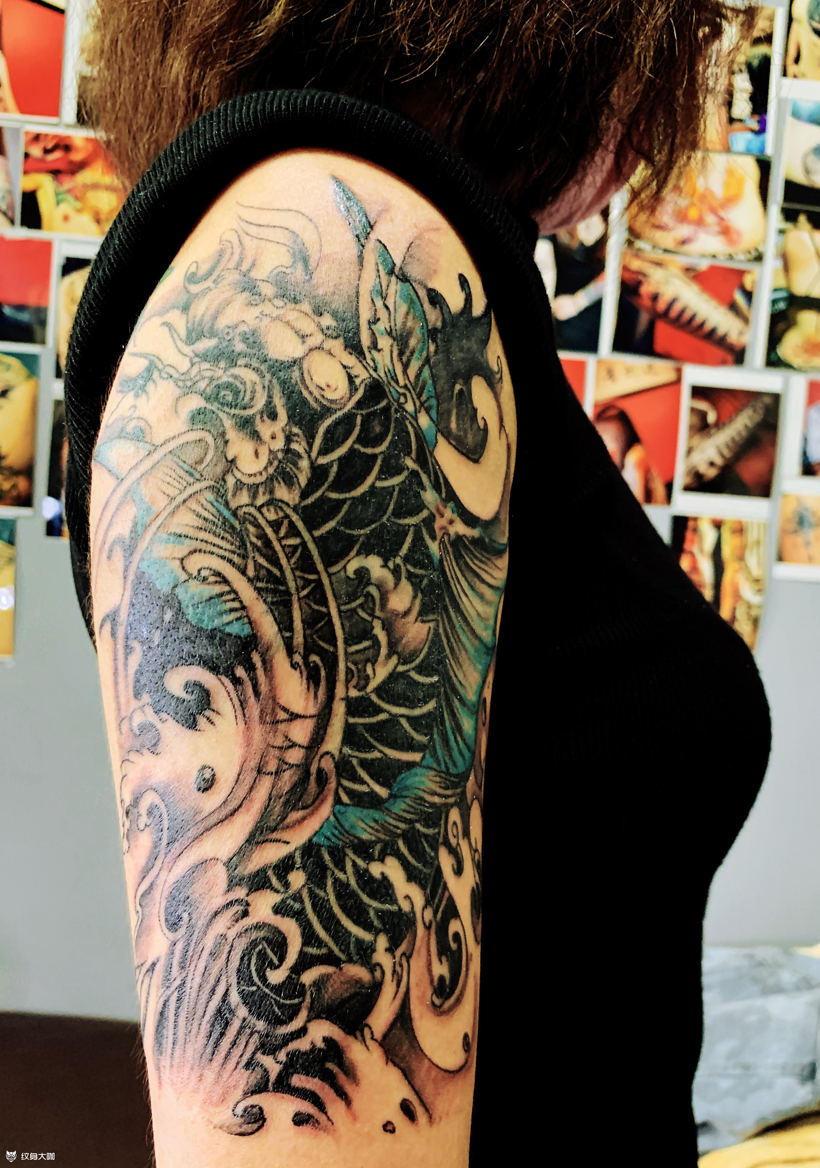 日式龙鱼覆盖_纹身图案手稿图片_boss的纹身作品集