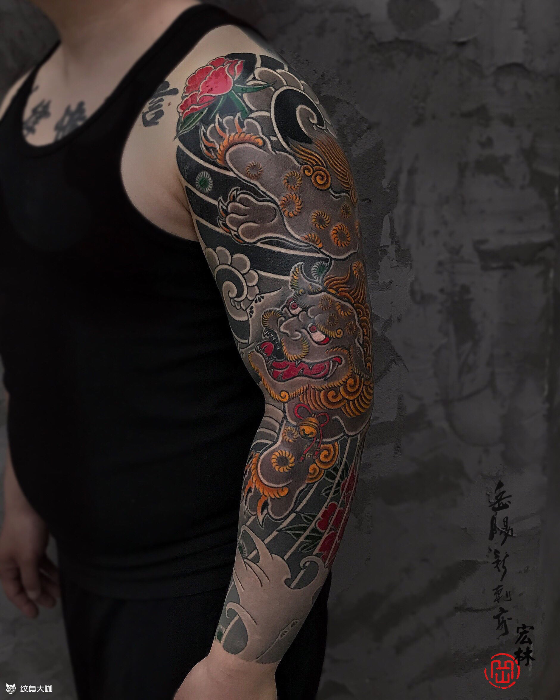 唐狮_纹身图案手稿图片_宏林的纹身作品集