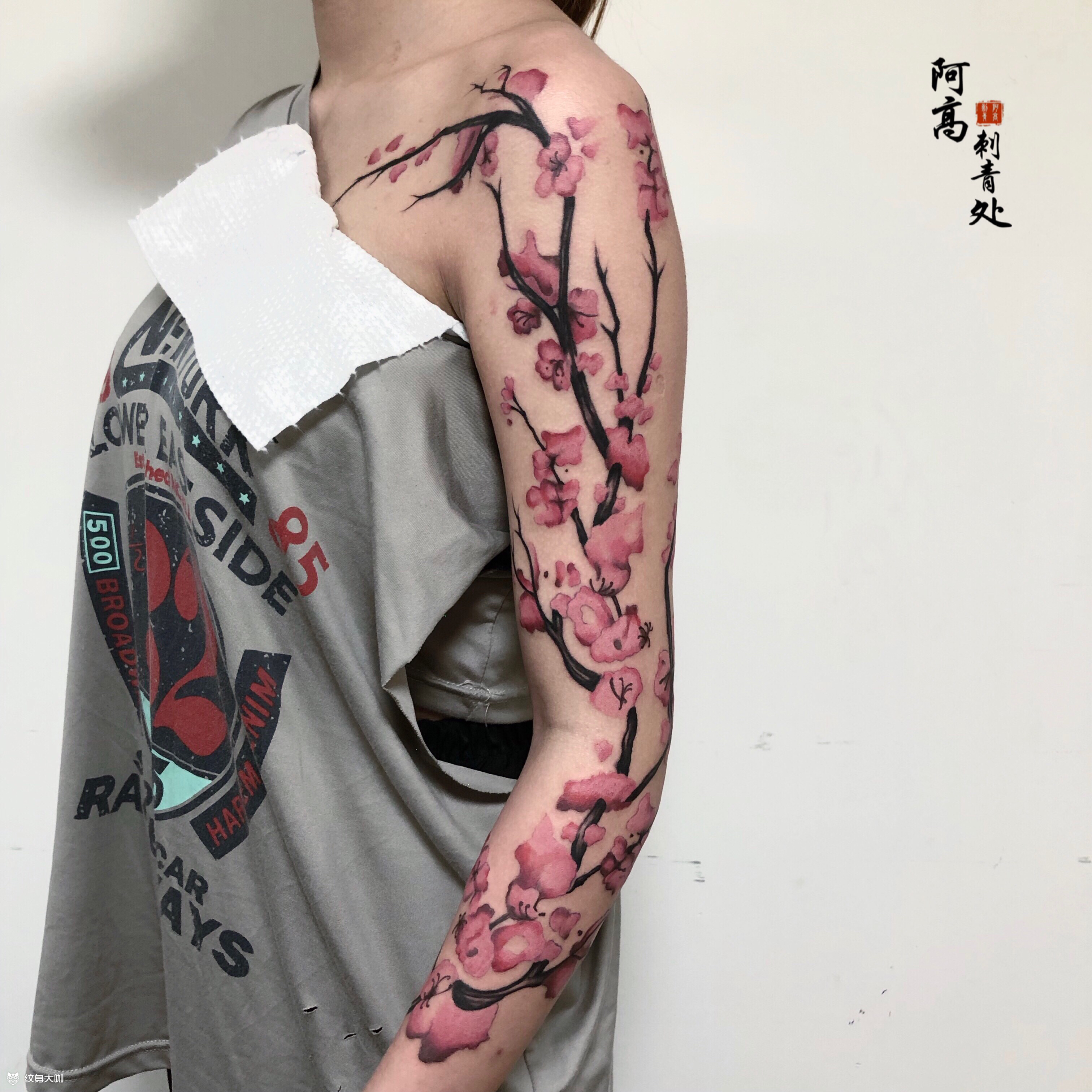 水彩梅花_纹身图案手稿图片_阿高的纹身作品集