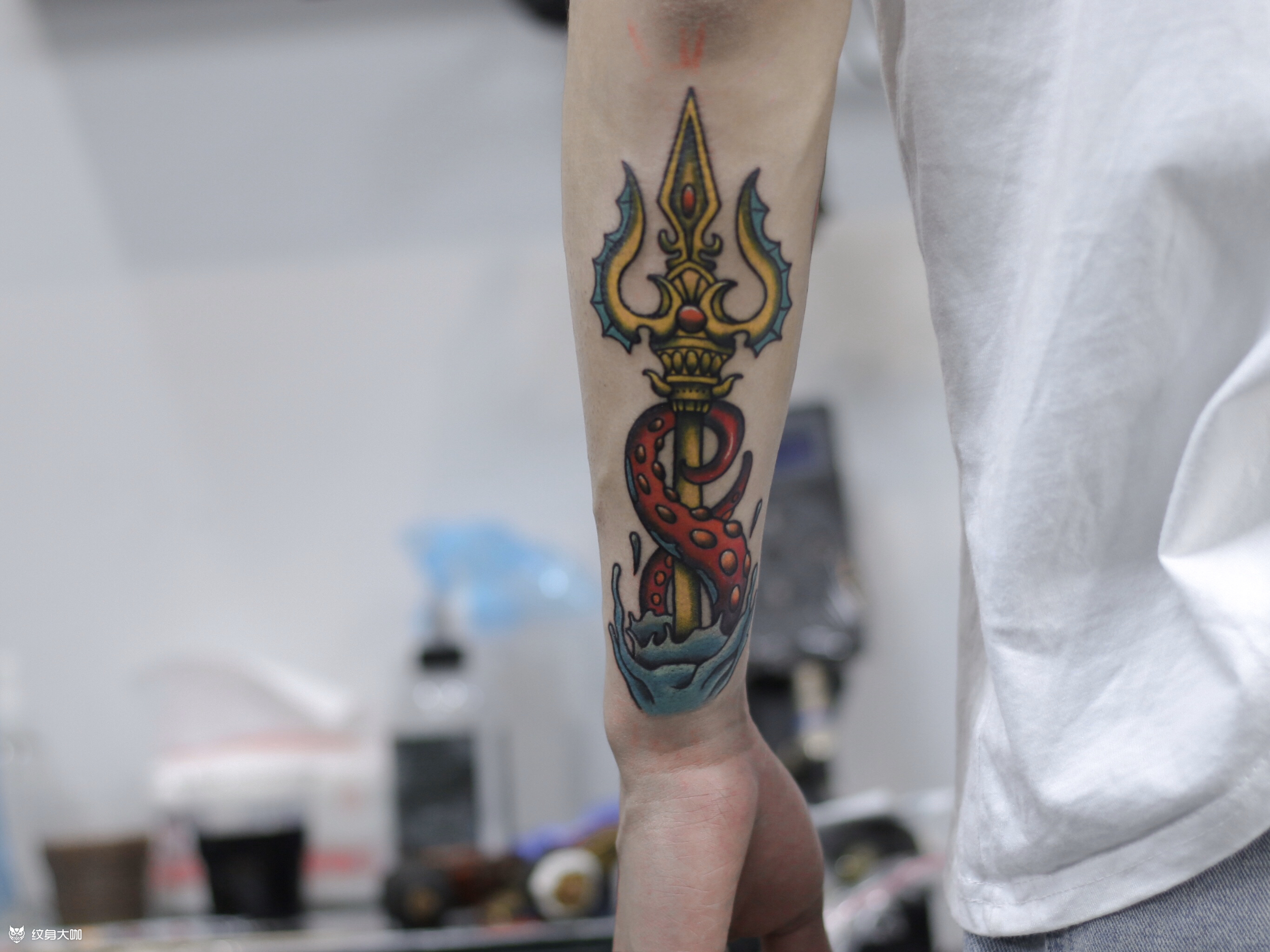 原创school三叉戟_纹身图案手稿图片_叁一的纹身作品集