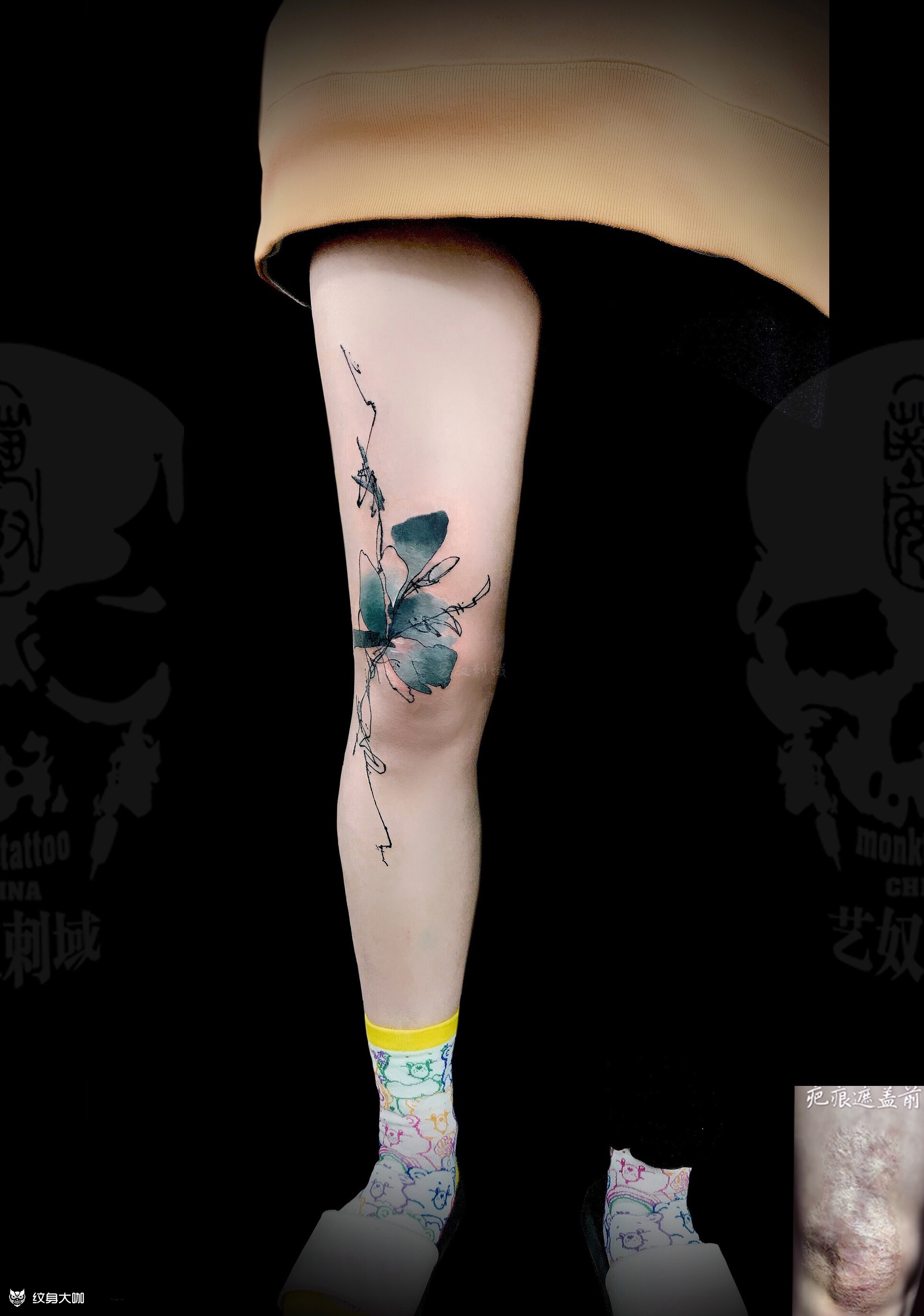 疤痕遮盖_纹身图案手稿图片_和尚的纹身作品集