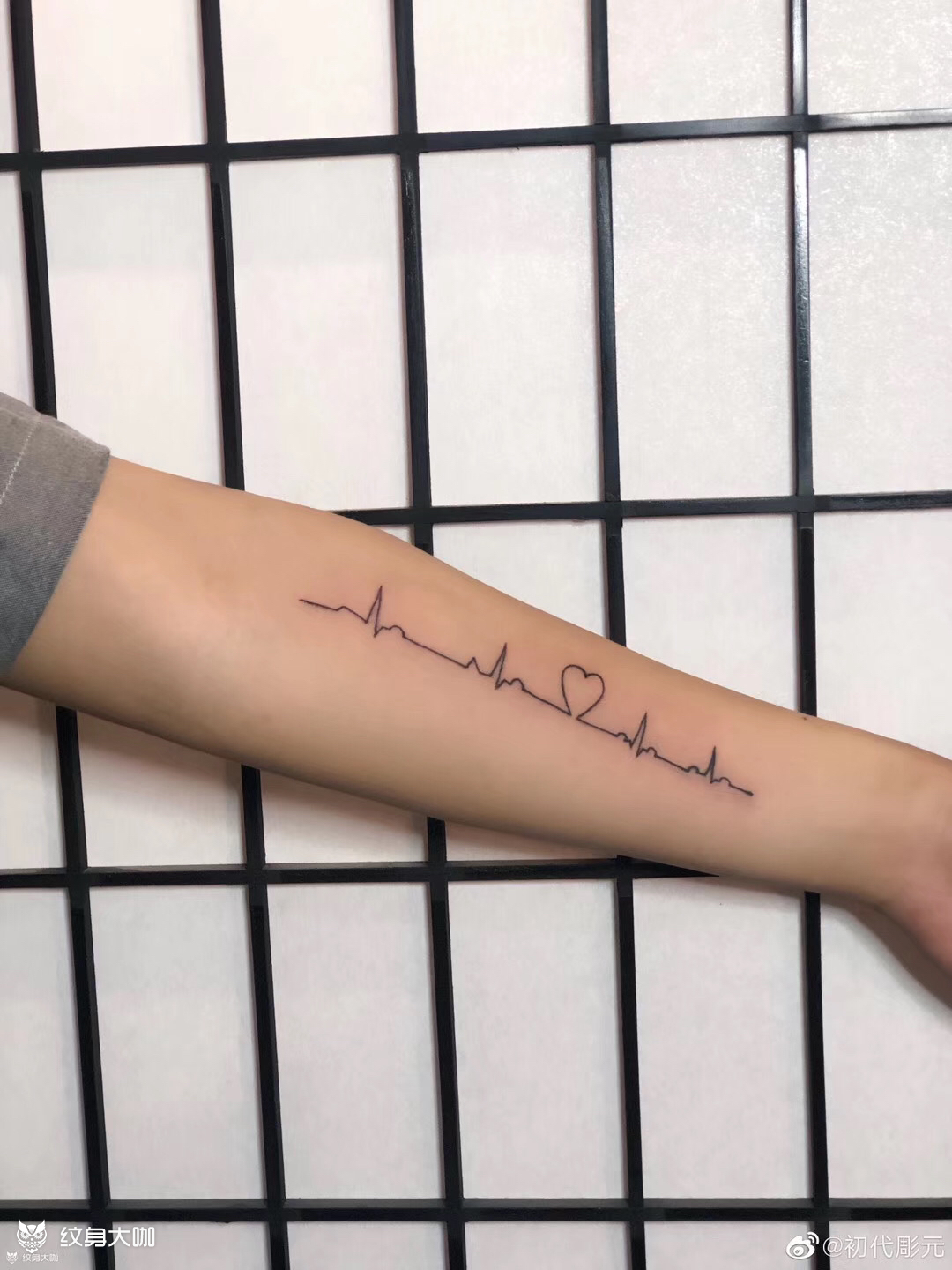 心电图_纹身图案手稿图片_雕元的纹身作品集
