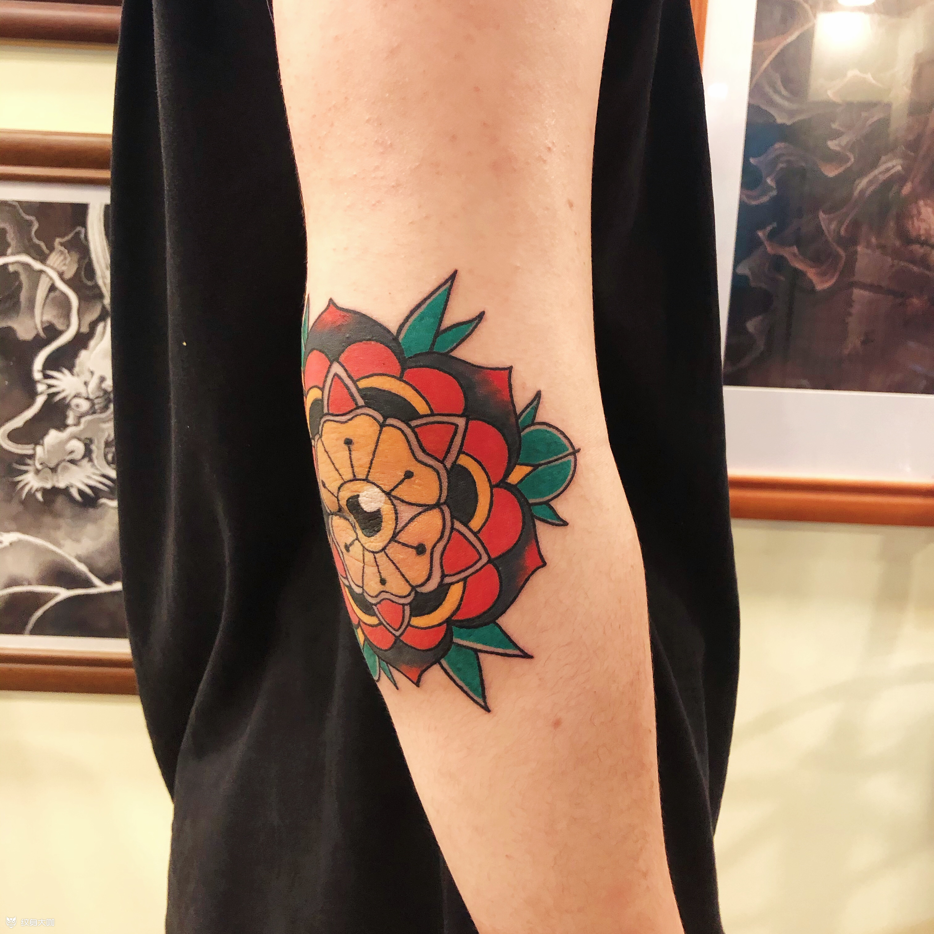 手肘_纹身图案手稿图片_饶琦的纹身作品集