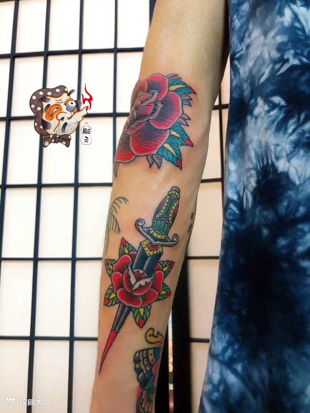 欧美小图拼花臂